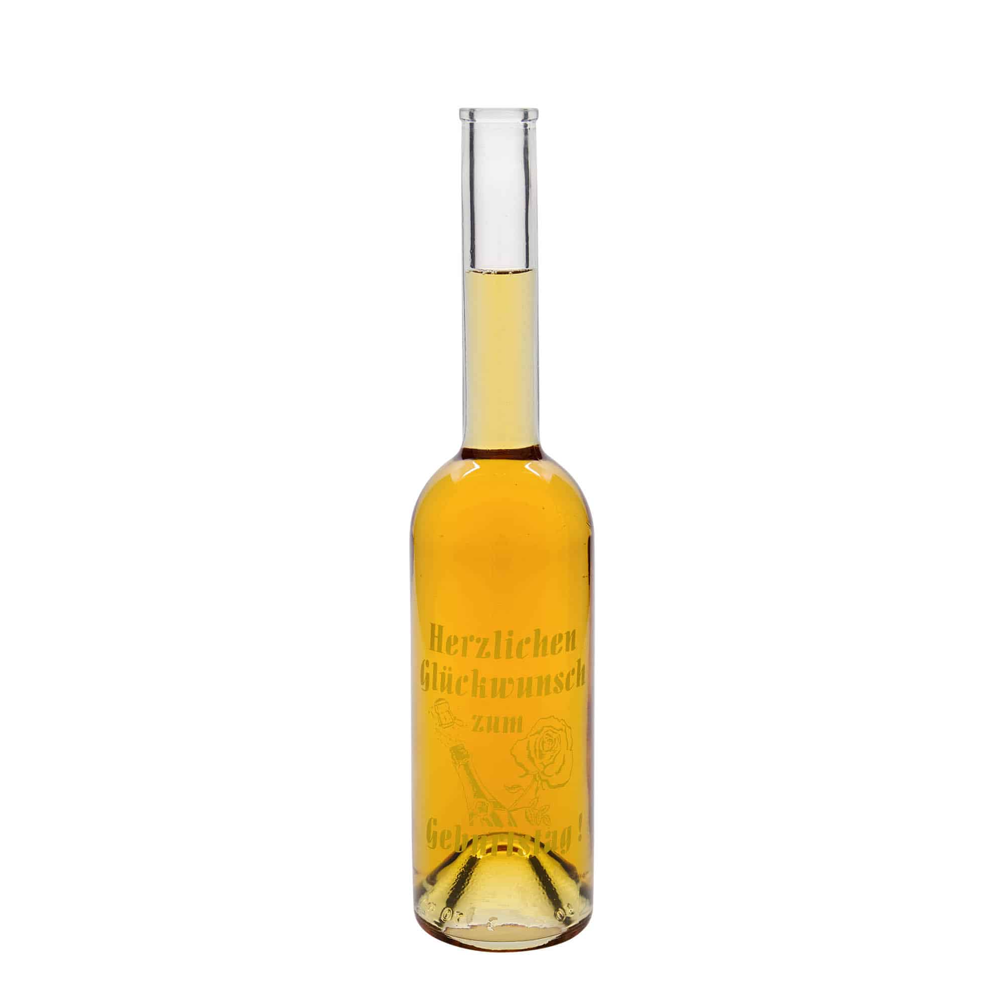 500 ml lasipullo 'Opera', kuvio: syntymäpäiväpullo, suuaukko: korkki 500 ml lasipullo 'Opera', kuvio: syntymäpäiväpullo, suuaukko: korkki