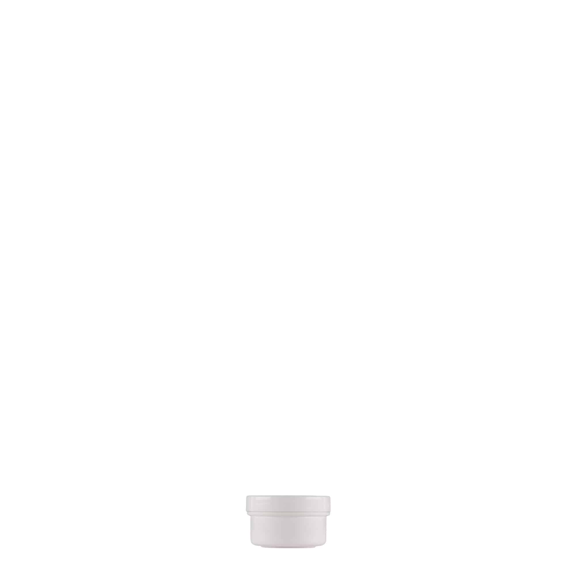 6 ml muovirasia 'White Line', PP, valk., suu: Kierrekorkki
