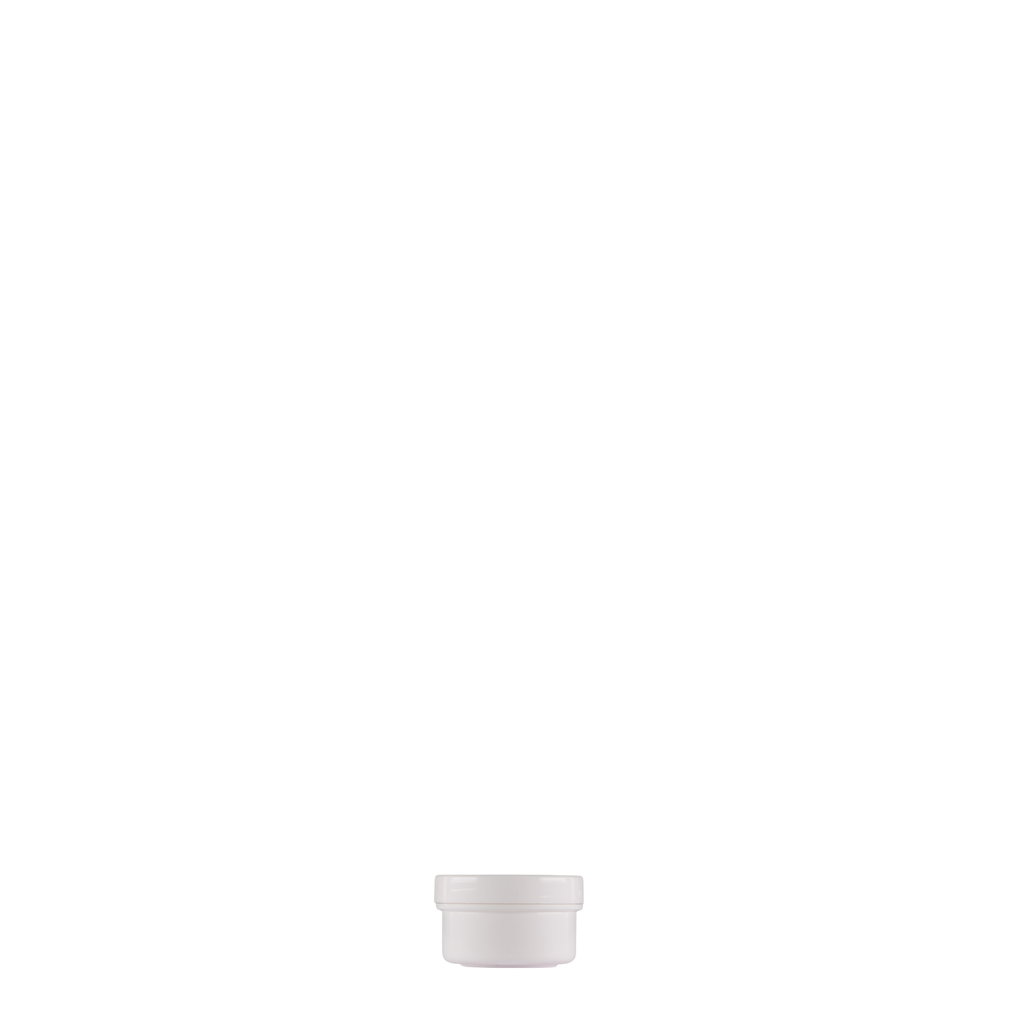 6 ml muovipurkki 'White Line', PP, valkoinen, suuaukko: kierrekorkki