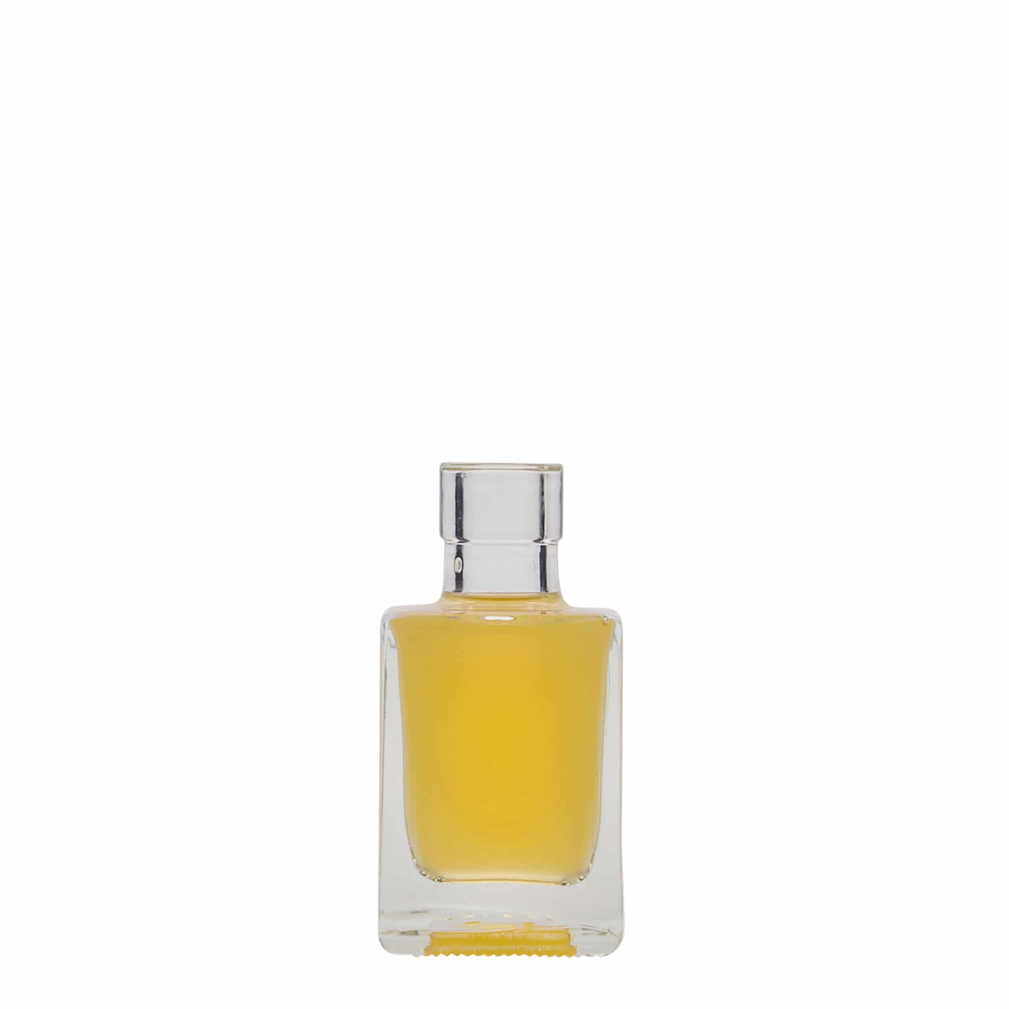 50 ml lasipullo 'Cube', neliömäinen, suuaukko: korkki