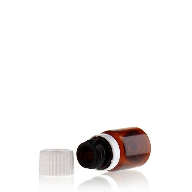 10 ml PET-lääkepullo 'Easy Living', ruskea, muovi, suuaukko: DIN 18
