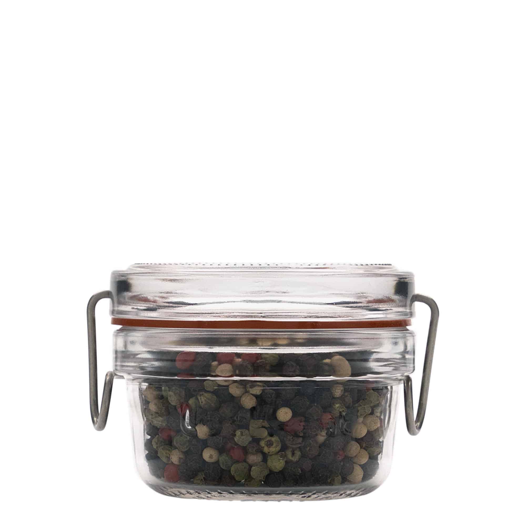 80 ml puristuskorkillinen lasipurkki 'Lock-Eat', suuaukko: puristuskorkki