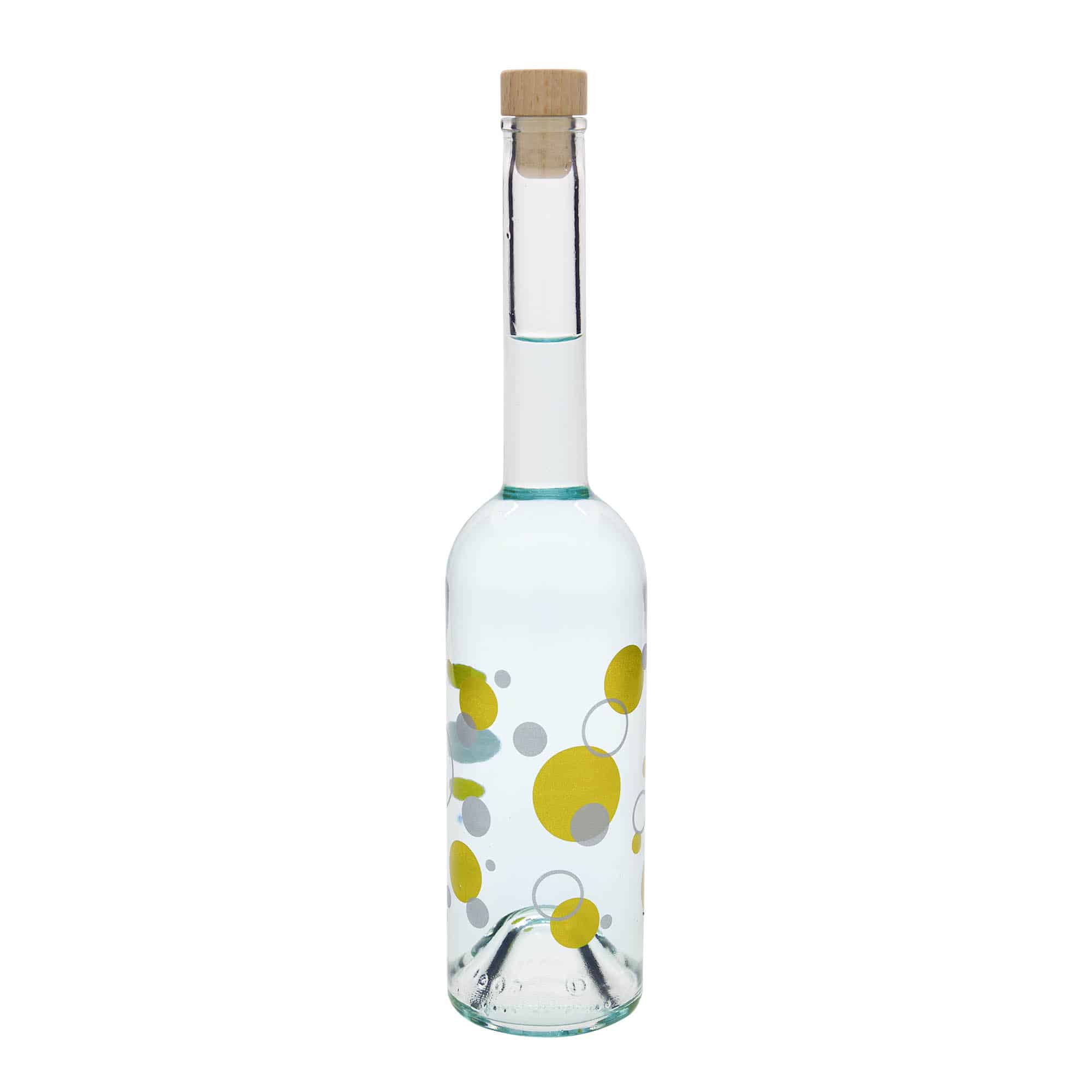 500 ml lasipullo 'Ooppera', kuvio: pisteet, suu: korkki