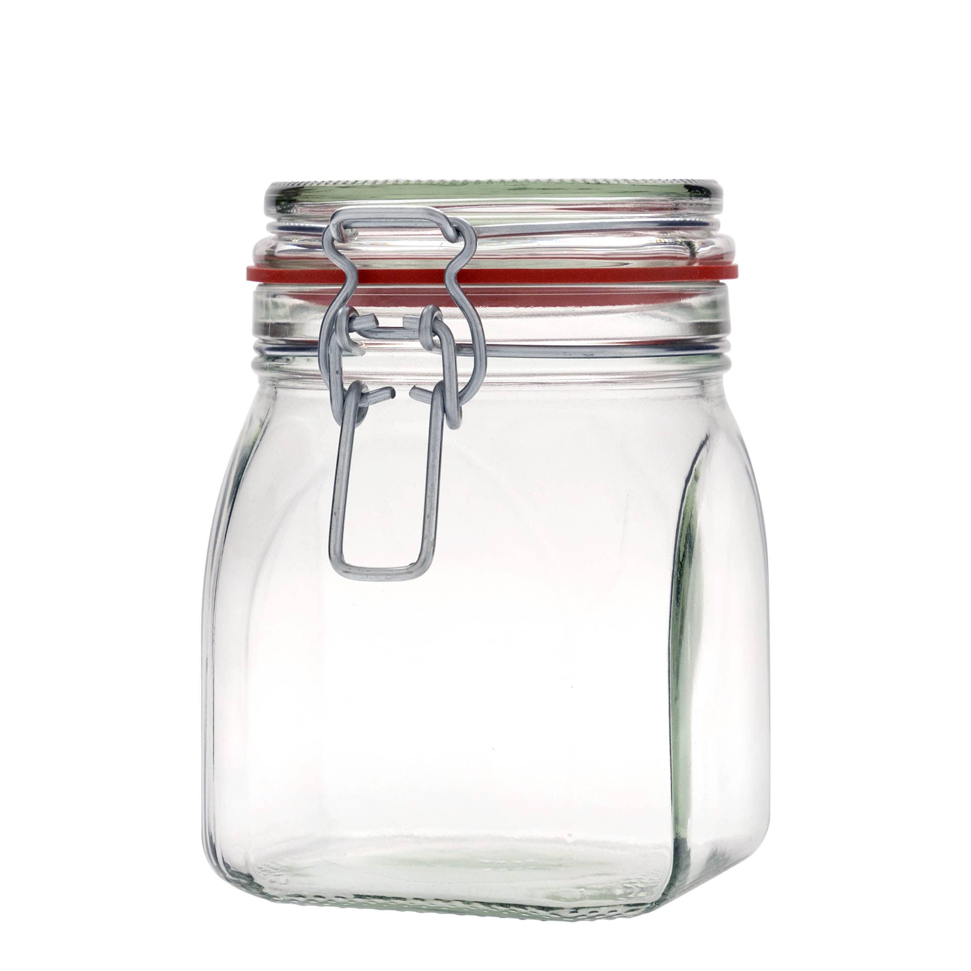 900 ml lankkukauluksellinen purkki, neliömäinen, suu: lankkukauluksellinen suljin
