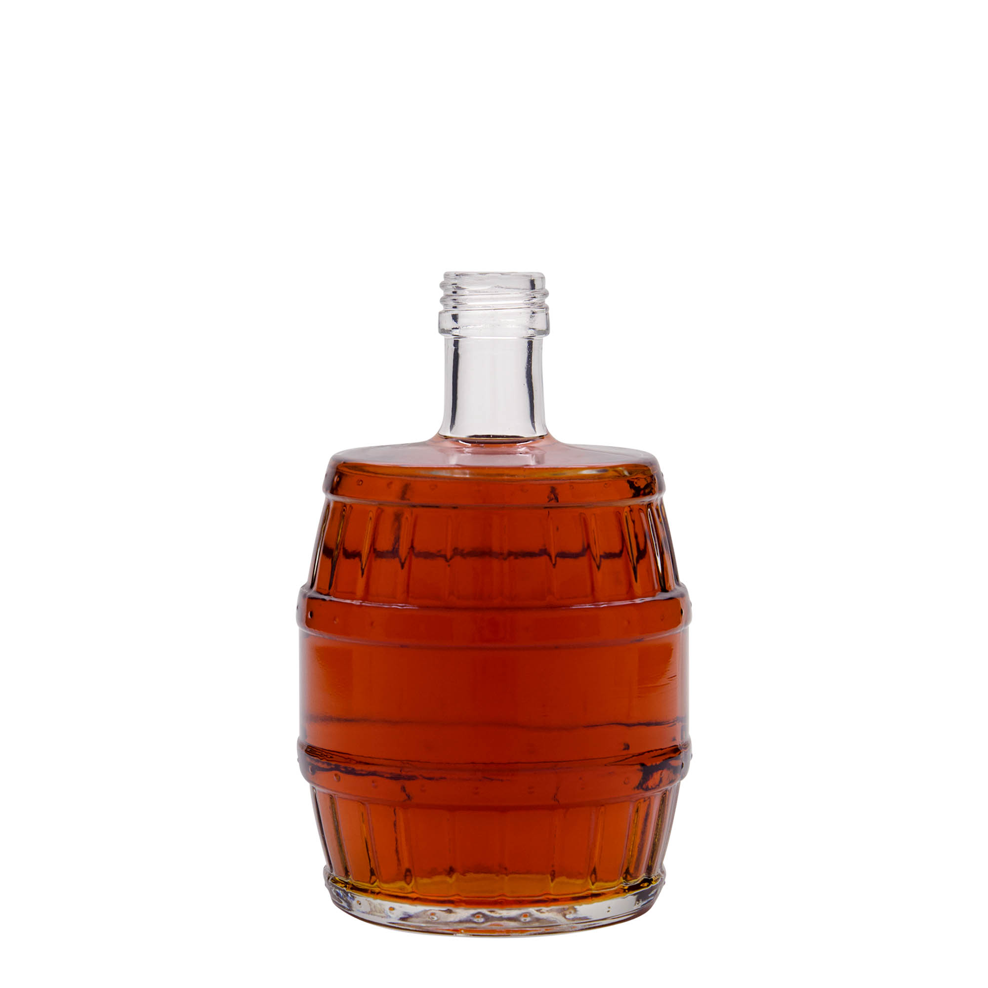 500 ml lasipullo 'tynnyri', suuaukko: PP 28 500 ml lasipullo 'tynnyri', suuaukko: PP 28