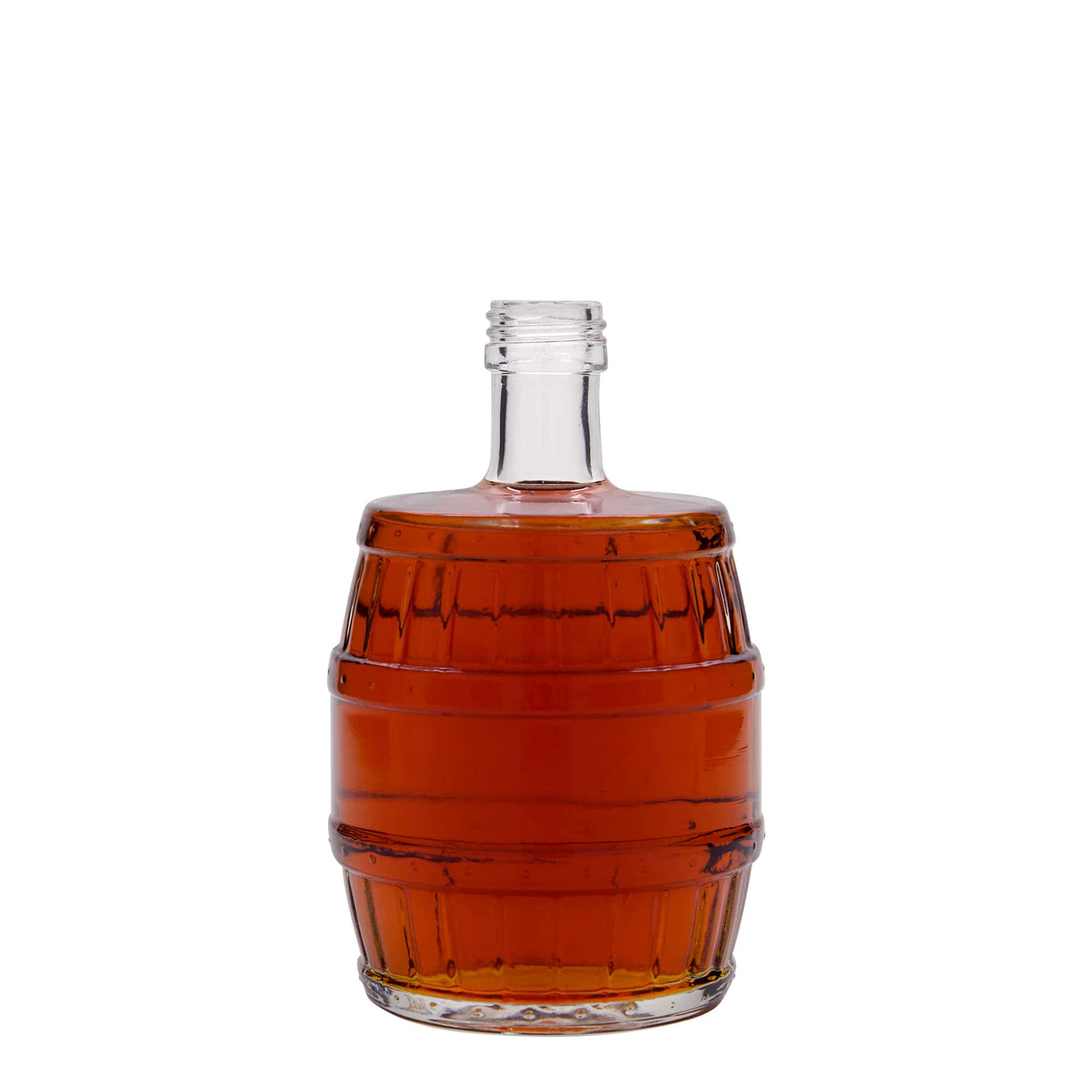 500 ml lasipullo 'tynnyri', suuaukko: PP 28