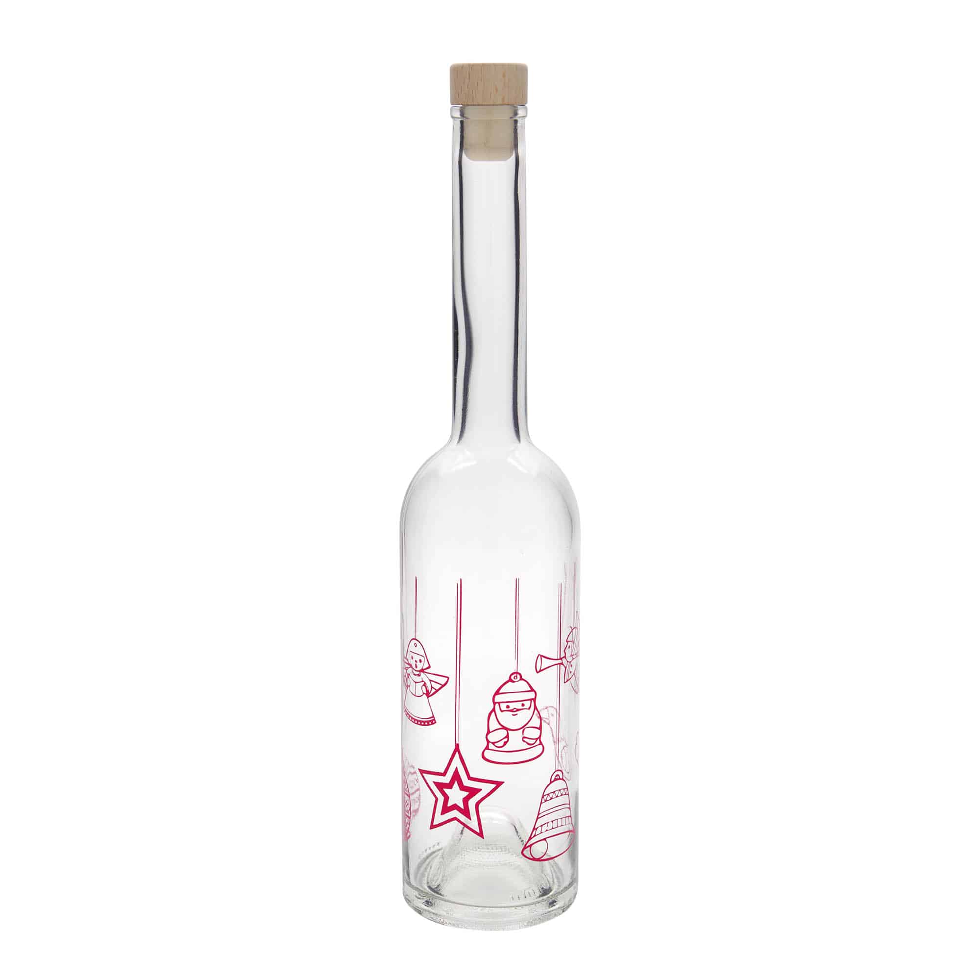 500 ml lasipullo 'Ooppera', kuvio: tähdet, suu: korkki