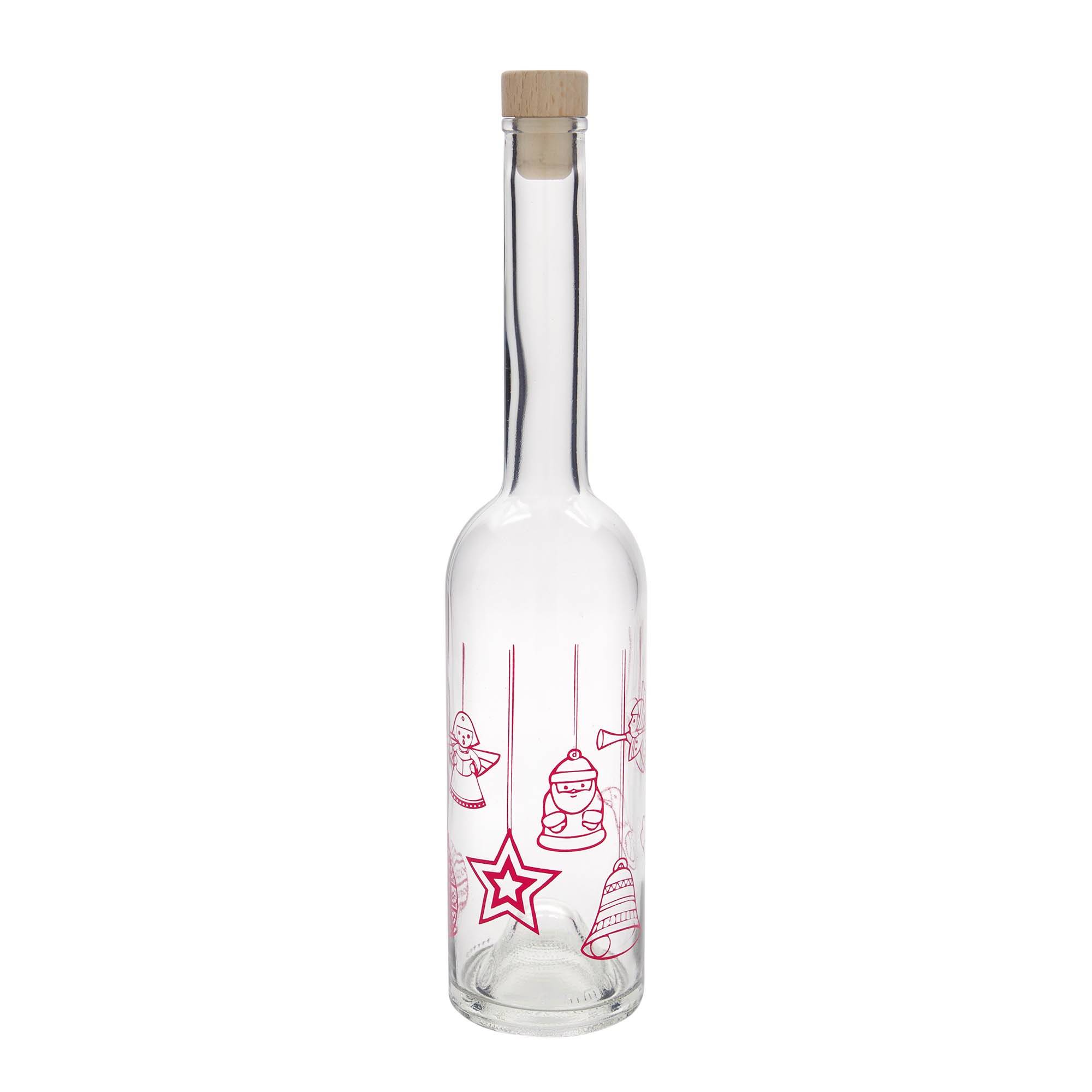 500 ml lasipullo 'Opera', kuvio: tähdet, suuaukko: korkki