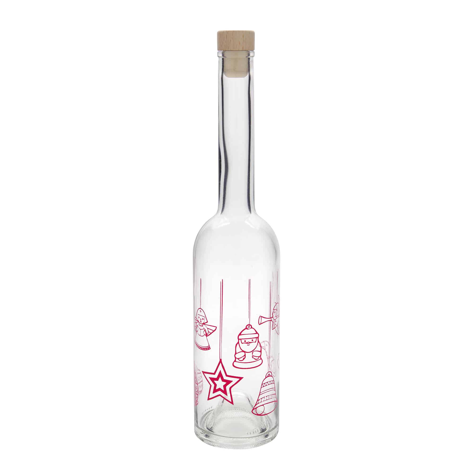 500 ml lasipullo 'Opera', kuvio: tähdet, suuaukko: korkki