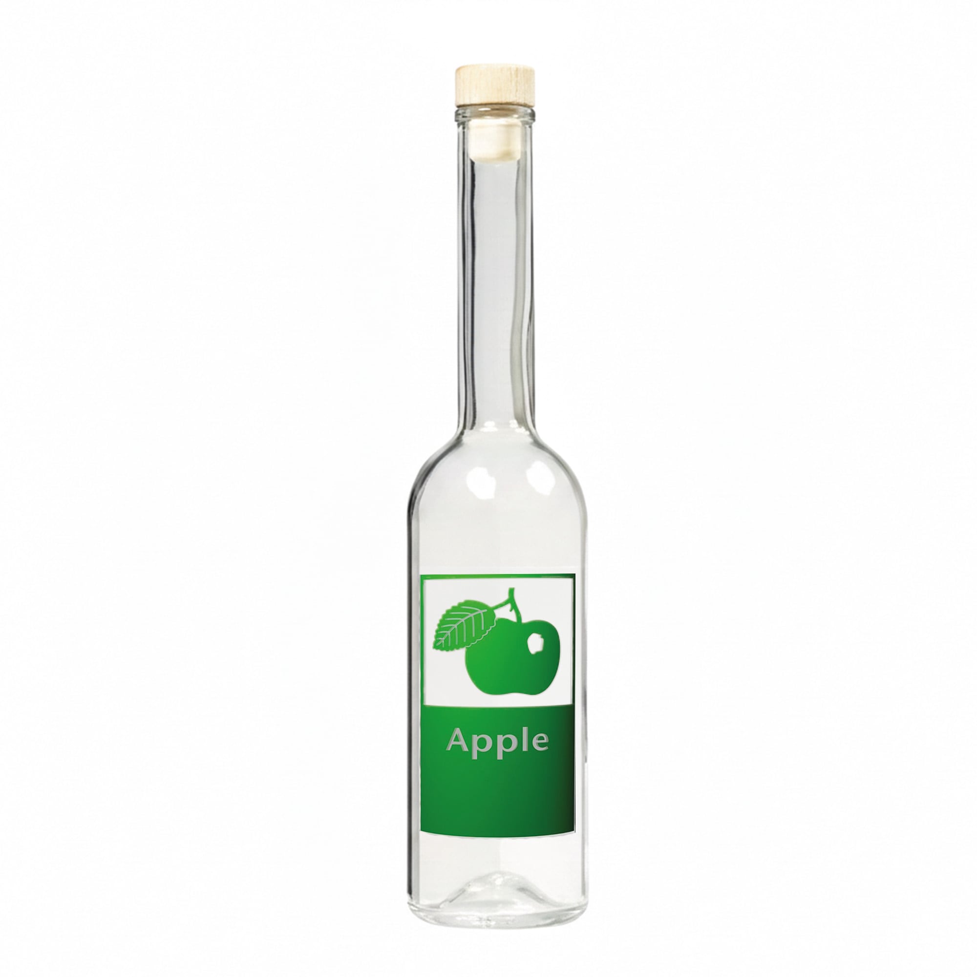 500 ml lasipullo 'Opera', kuvio: Omena, suuaukko: korkki