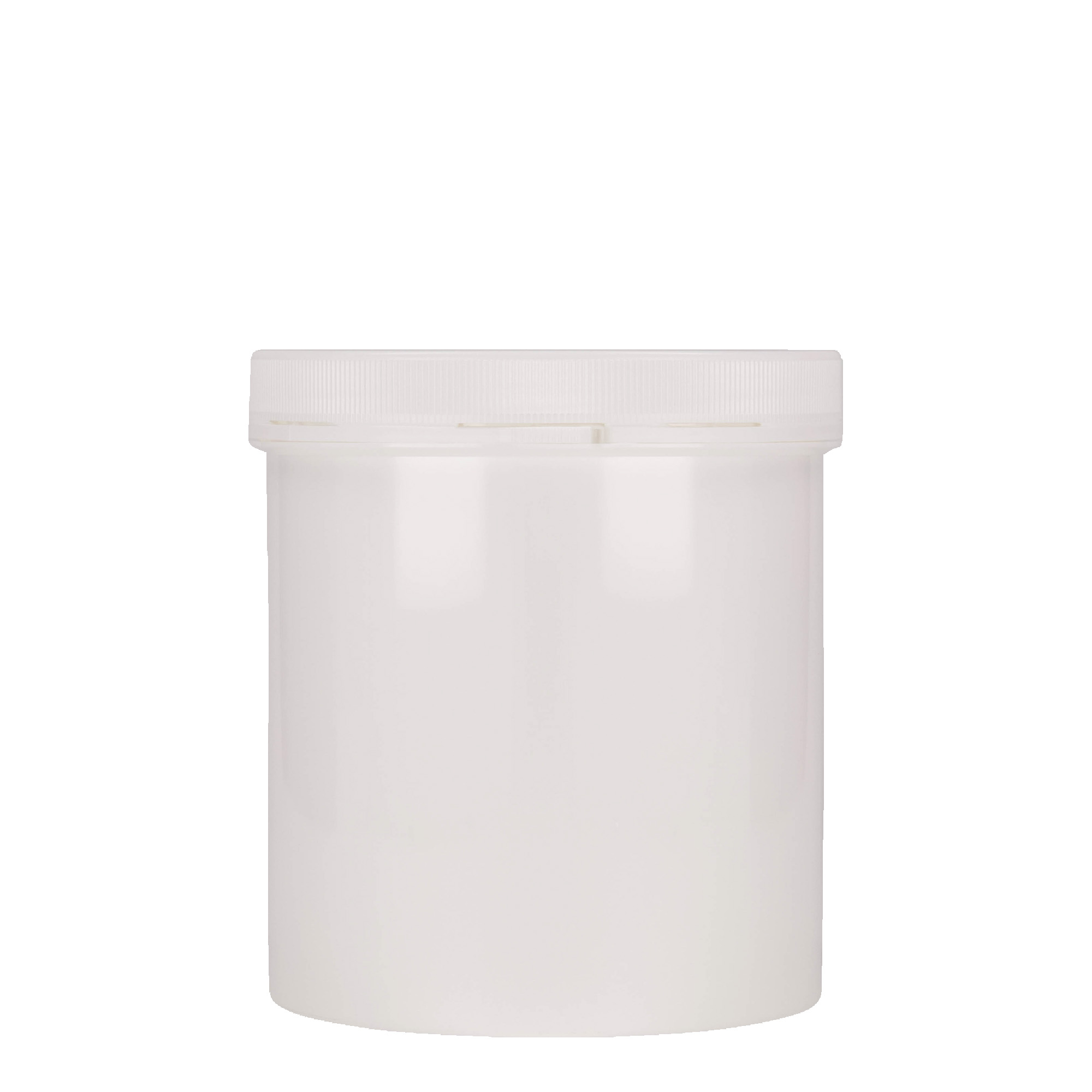 1.000 ml muovipurkki ”Securilock”, PP, valkoinen, suuaukko: ruuvikorkki
