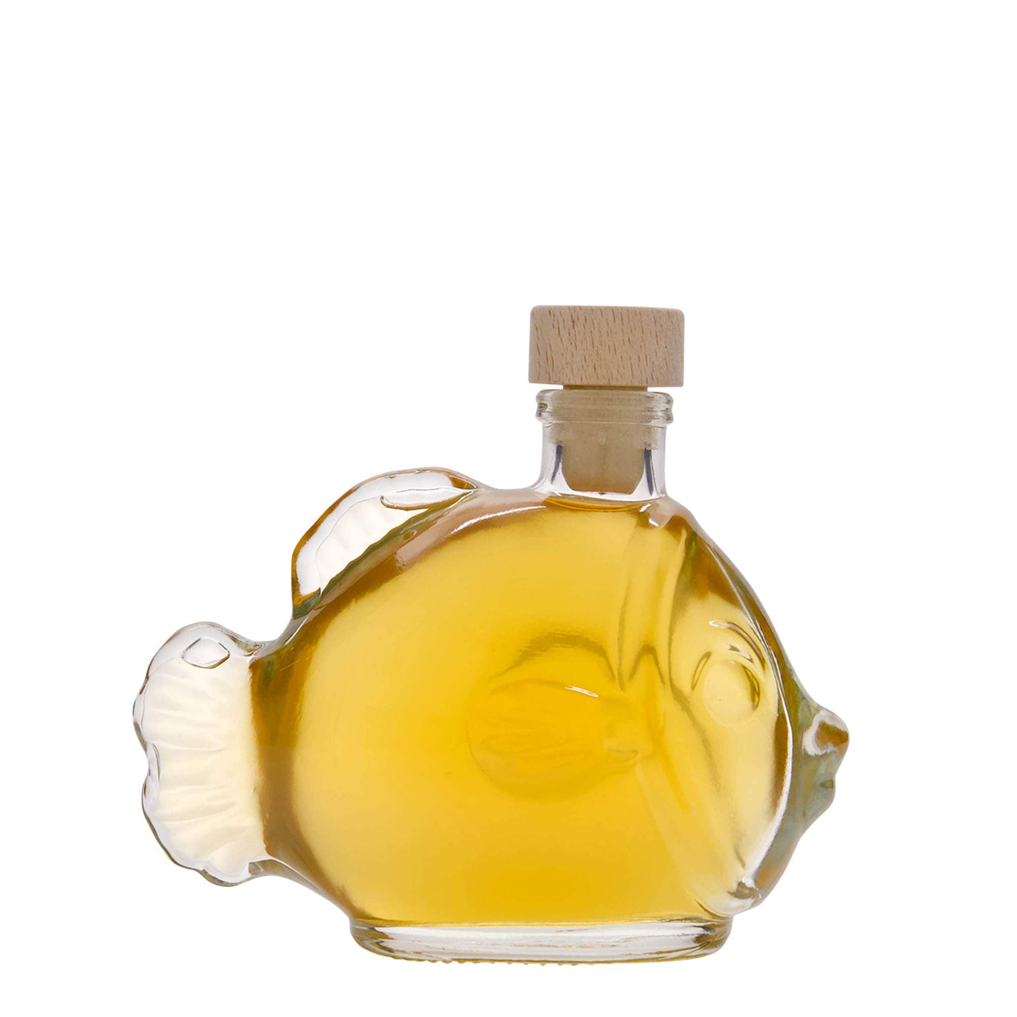 200 ml lasipullo 'Kala', suuaukko: korkki