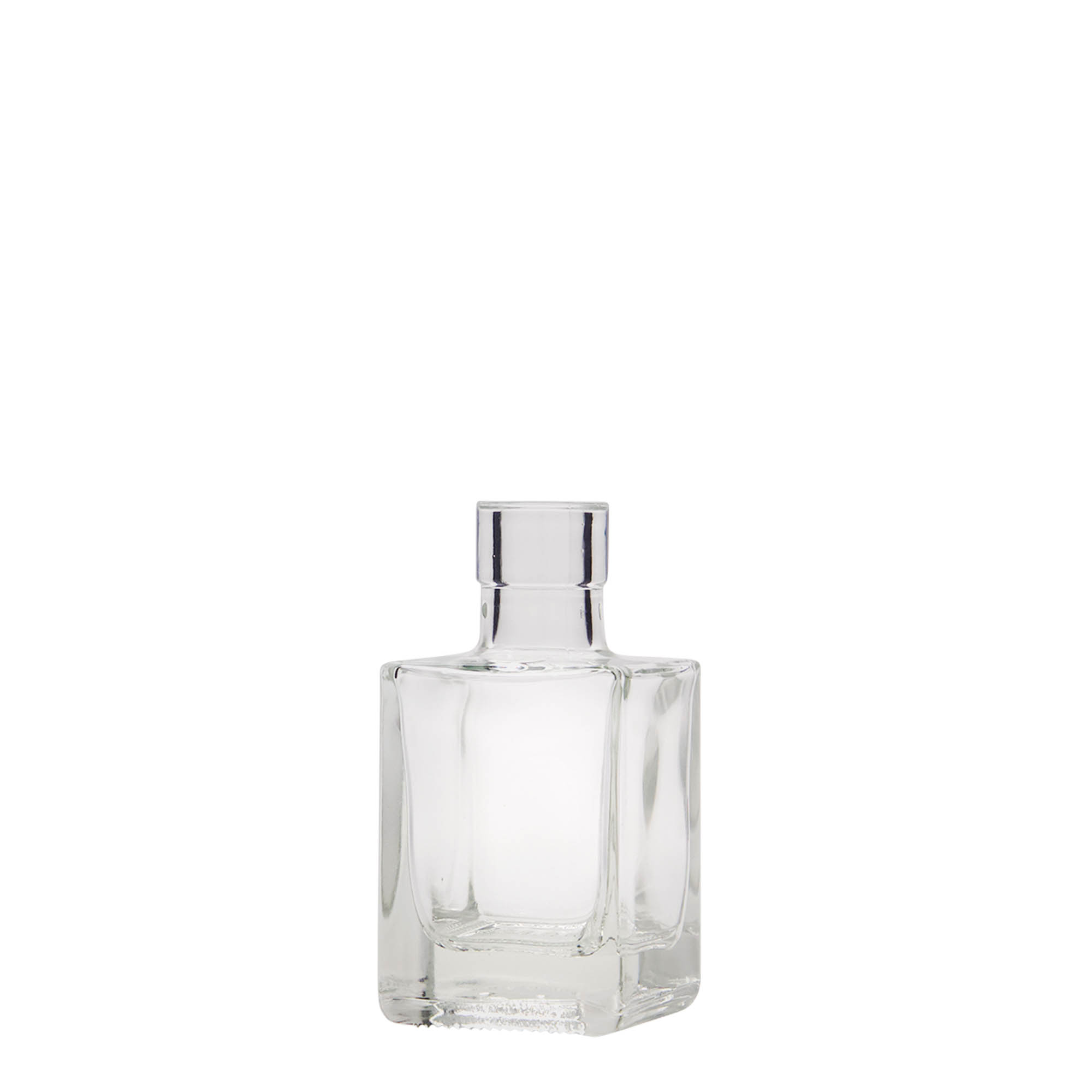 50 ml lasipullo ”Cube”, neliömäinen, suuaukko: korkki