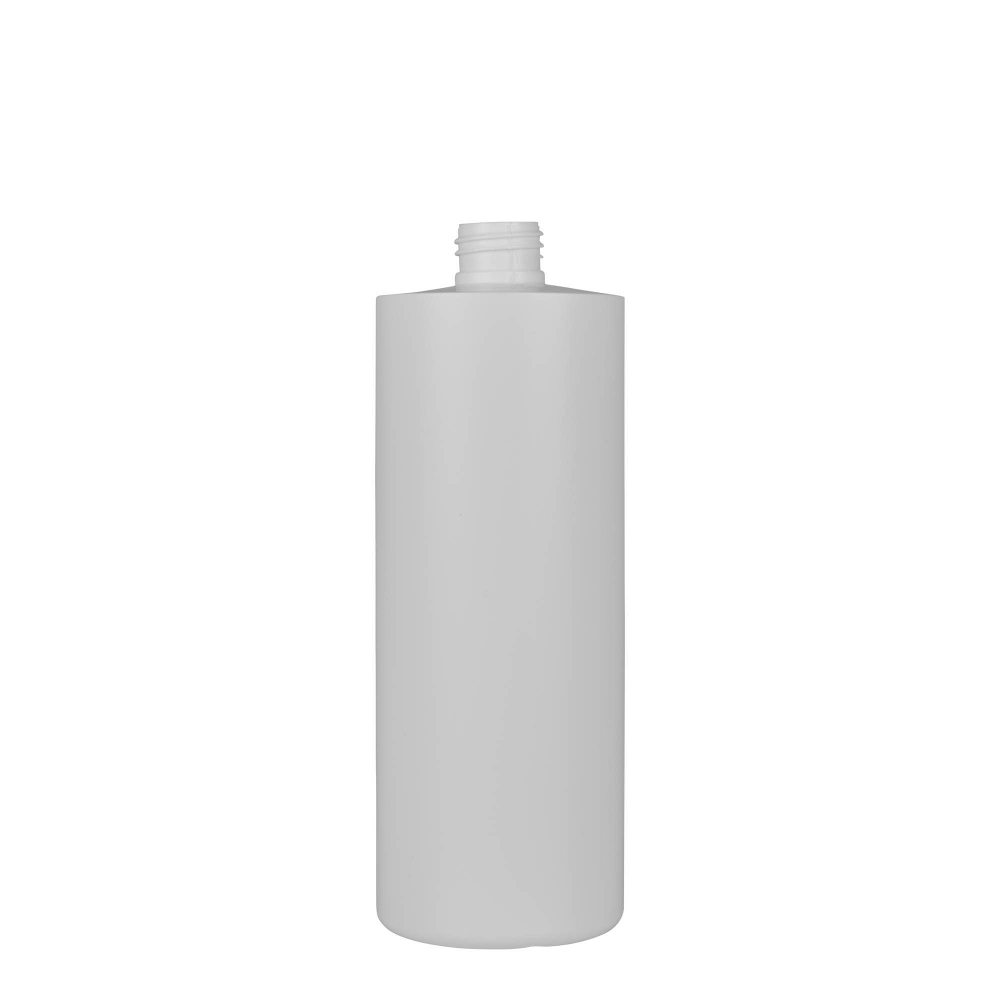 500 ml muovipullo 'Pipe', vihreä HDPE, valkoinen, suuaukko: 24/410