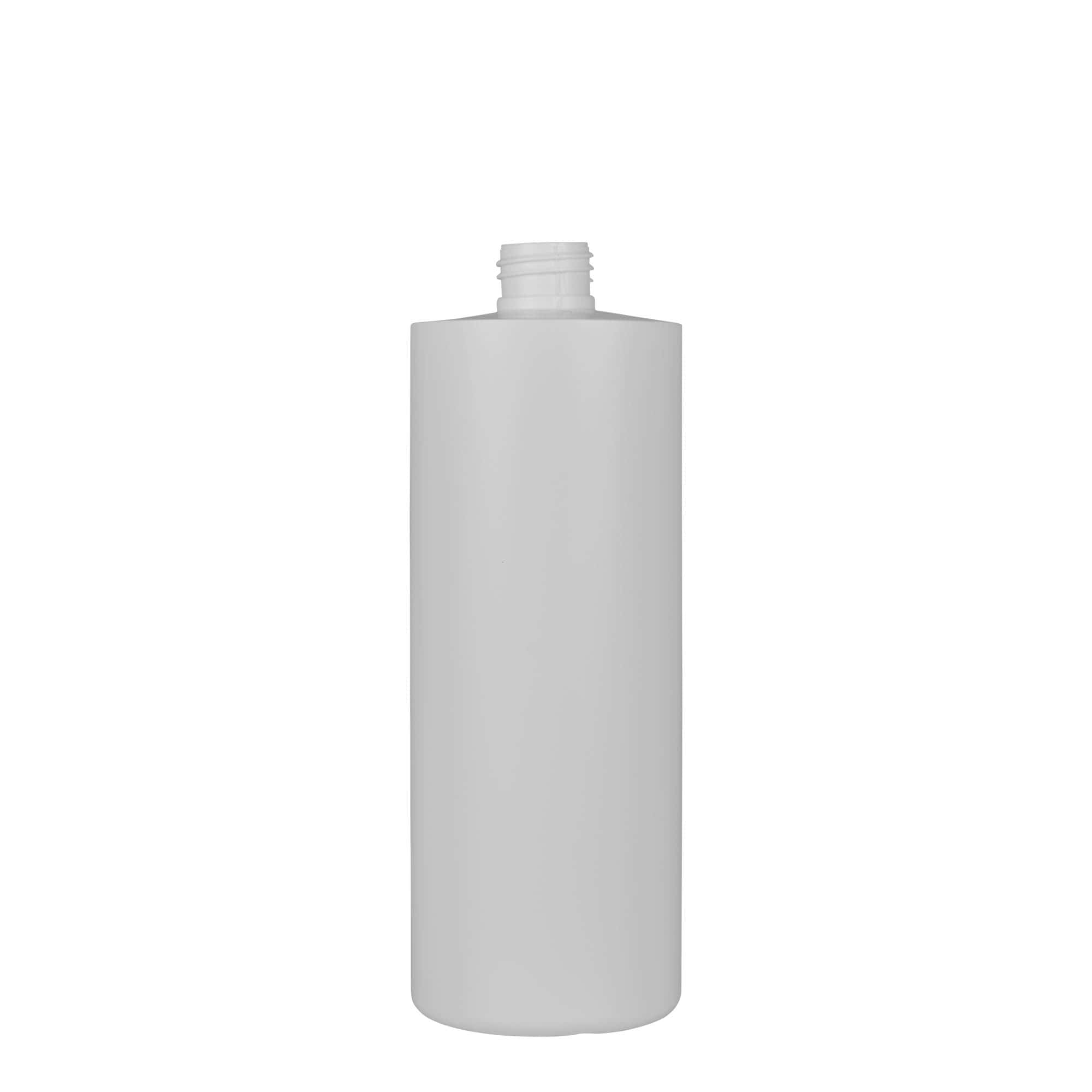 500 ml muovipullo 'Pipe', vihreä HDPE, valkoinen, suuaukko: 24/410