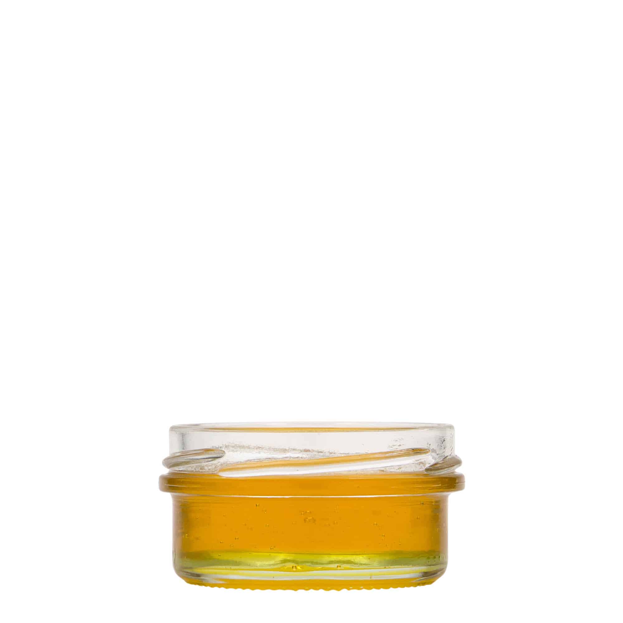 65 ml litteä sylinterimäinen lasipurkki, suu: Twist-Off (TO 66)