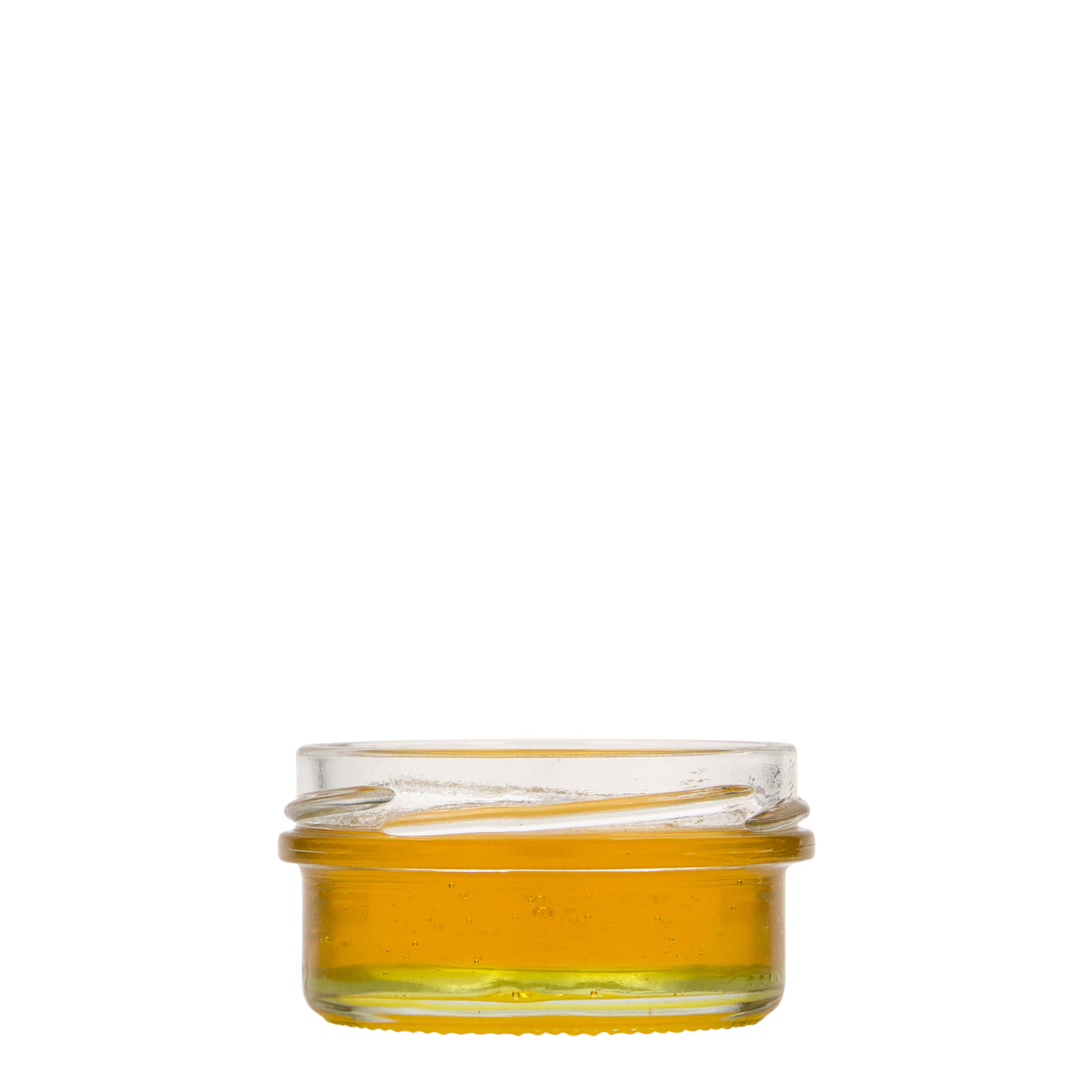 65 ml litteä sylinterimäinen lasipurkki, suu: Twist-Off (TO 66)