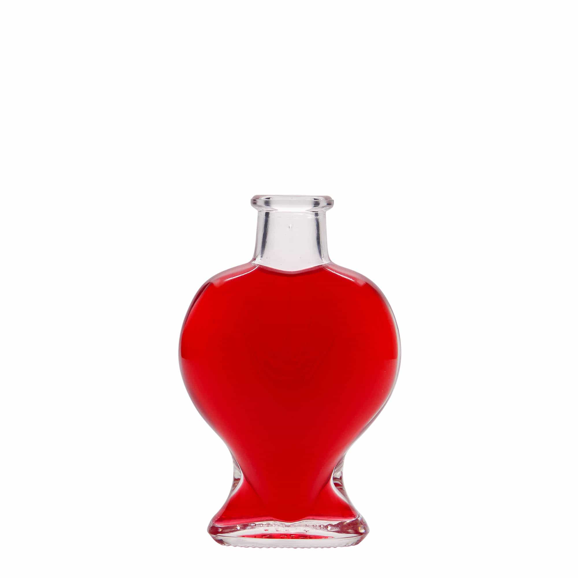 100 ml lasipullo 'Sydän', suu: korkki