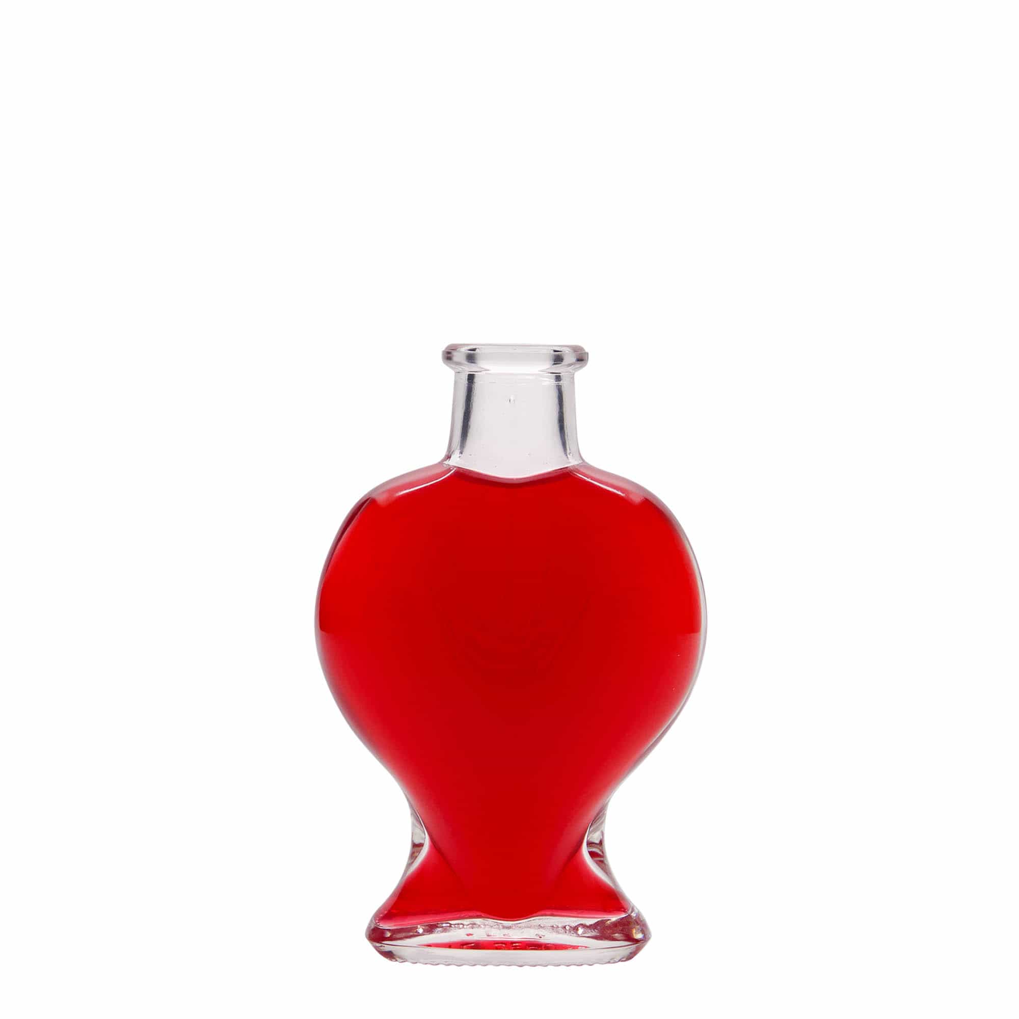 100 ml lasipullo 'Sydän', suuaukko: korkki