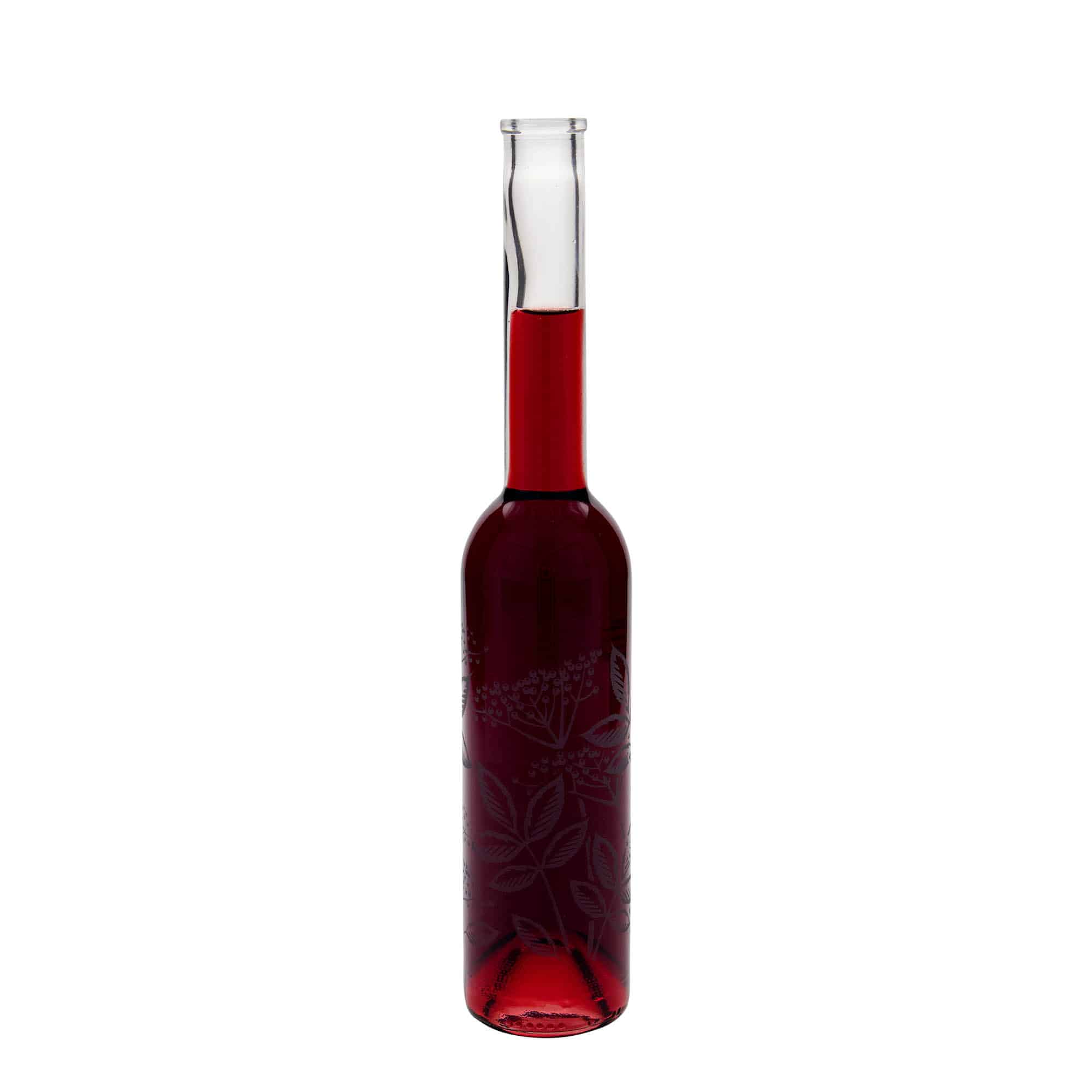 350 ml lasipullo ”Opera”, koriste: mustaherukka, suuaukko: korkki