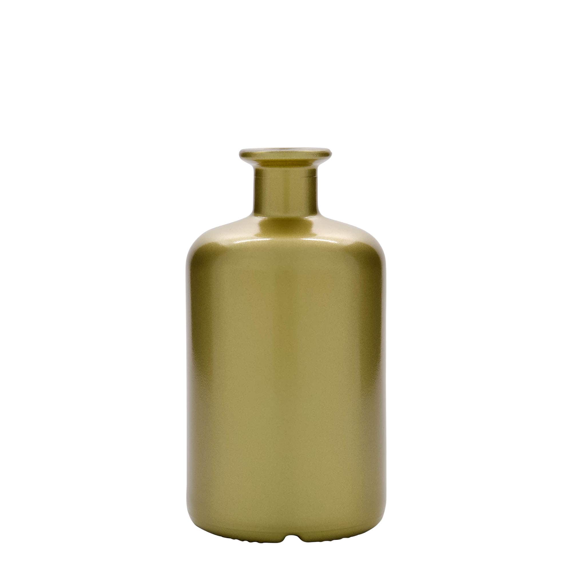 500 ml lasipullo apteekkari, kulta, suuaukko: korkki