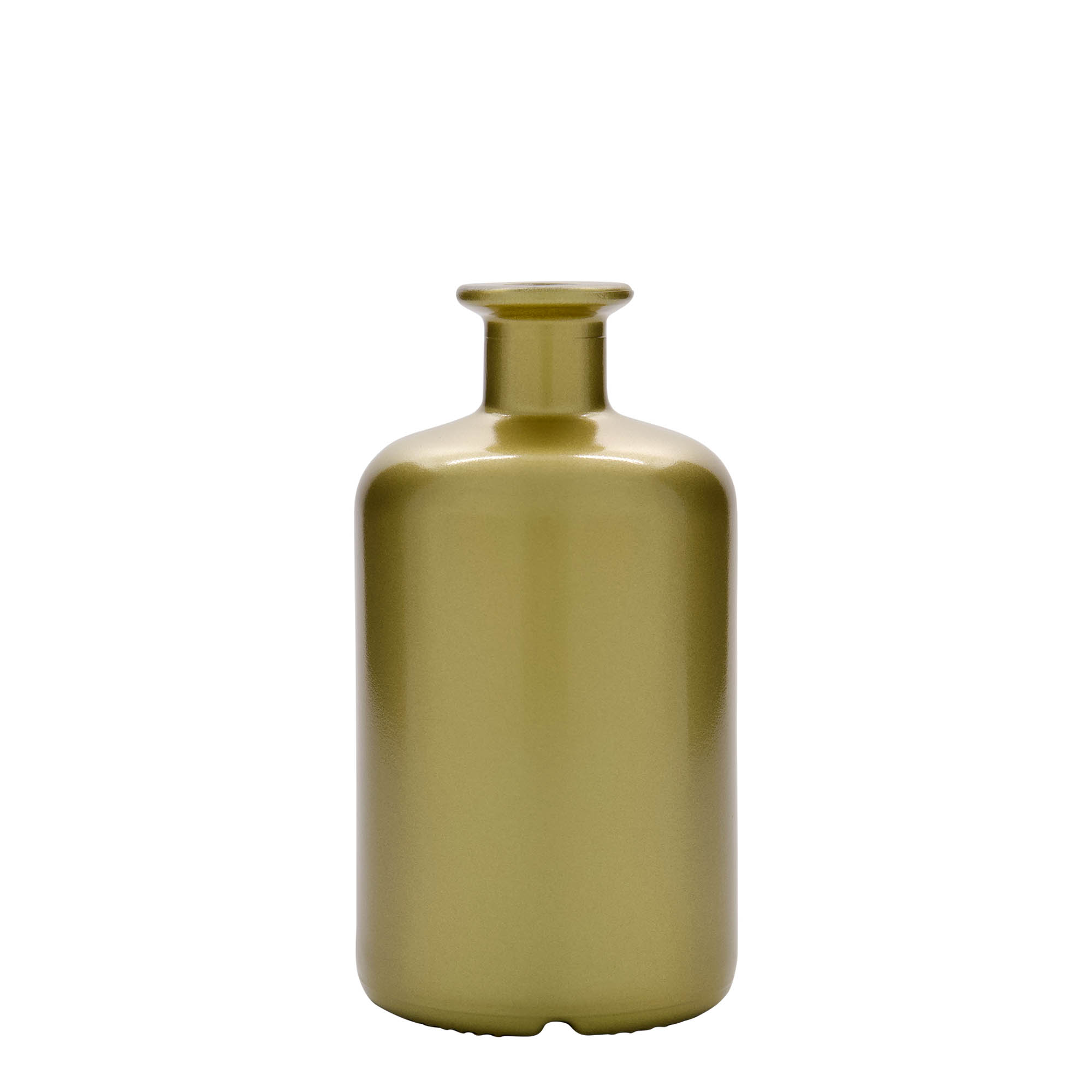 500 ml lasipullo apteekkari, kulta, suuaukko: korkki