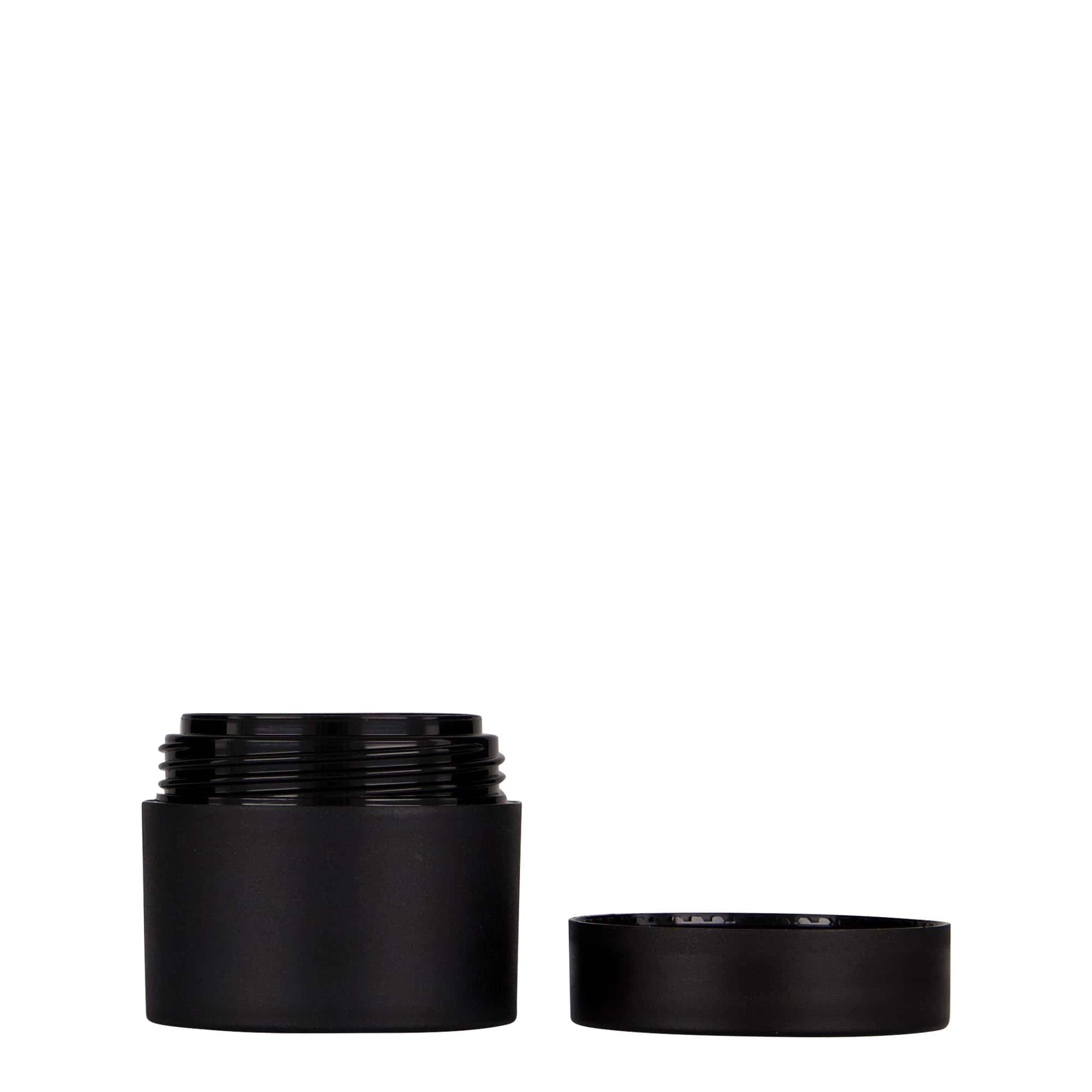 30 ml muovipurkki ”Antonella”, PP, musta, suuaukko: ruuvikorkki