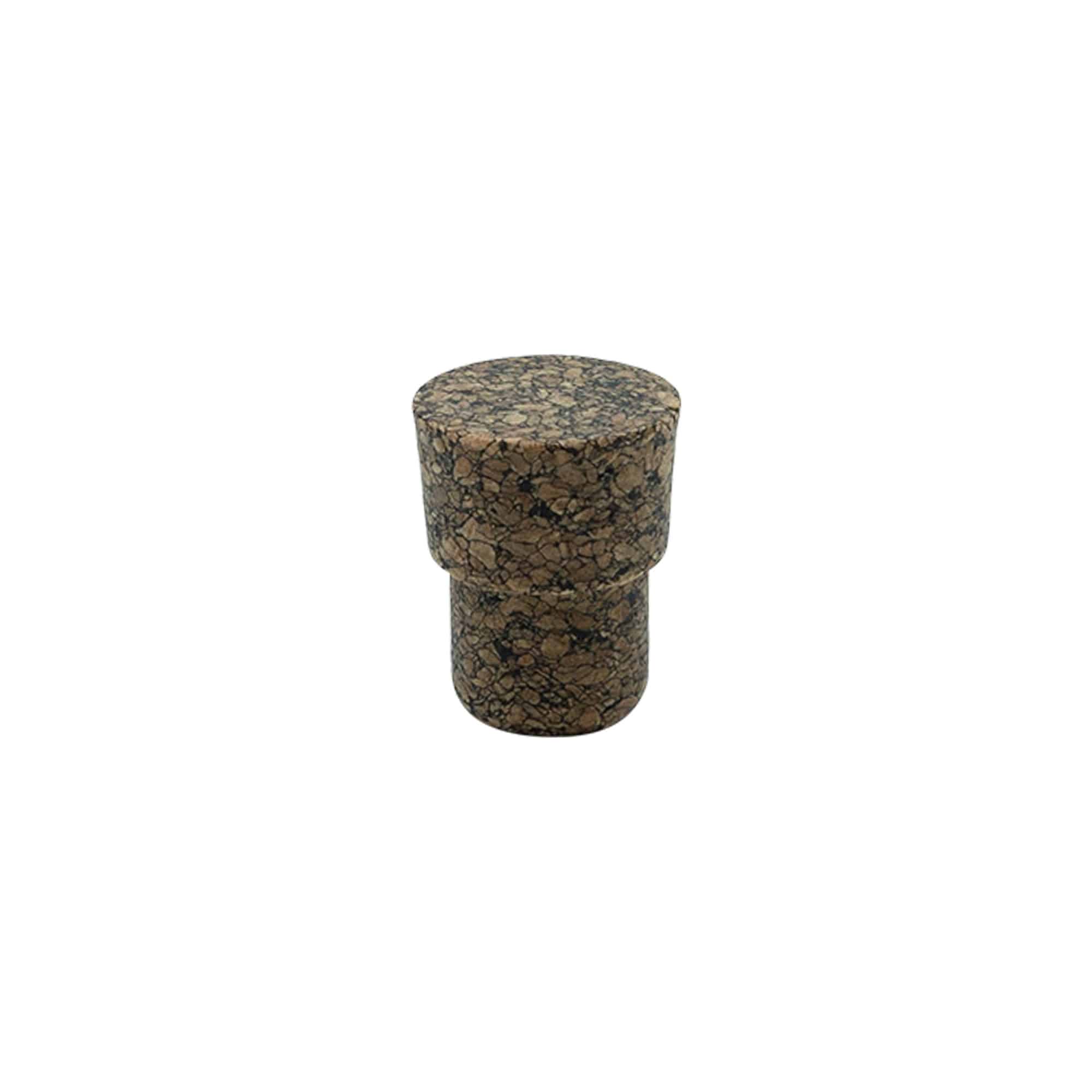 Kahvakorkki 'Cornice' 19,5 mm, Corkcoal, suukappaleelle: Korkki
