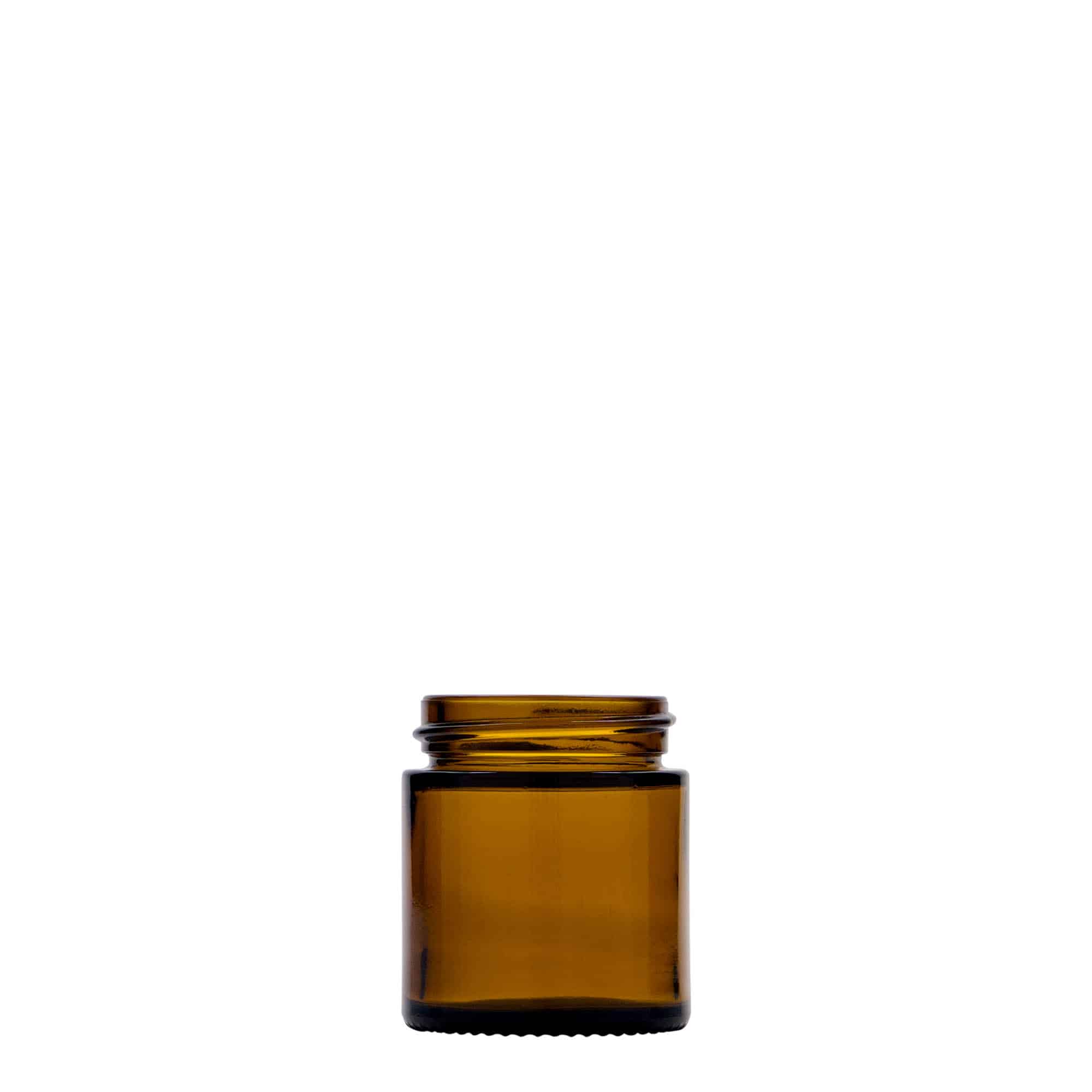 30 ml purkki 'Brown Line', lasia, ruskea, suuaukko: ruuvikorkki