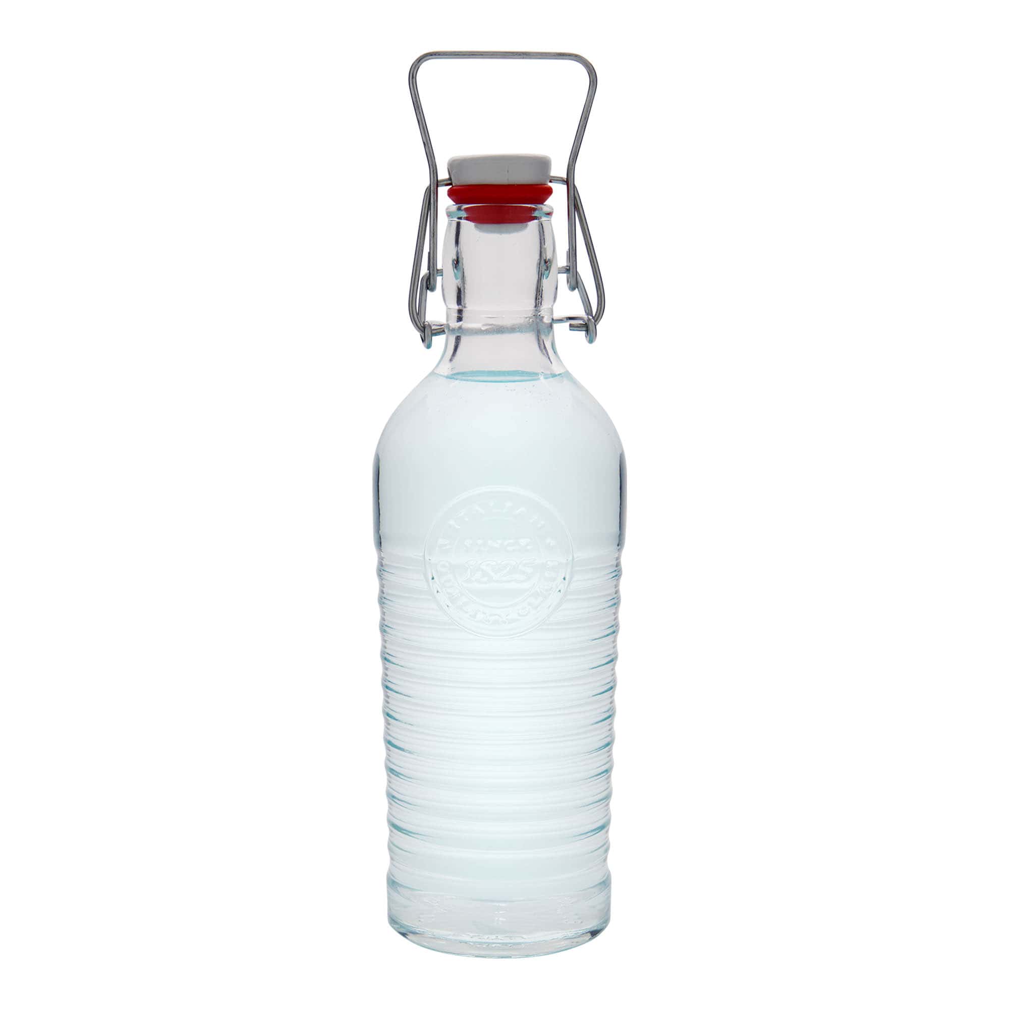 750 ml lasipullo ”Officina 1825”, suuaukko: lukittava sanka