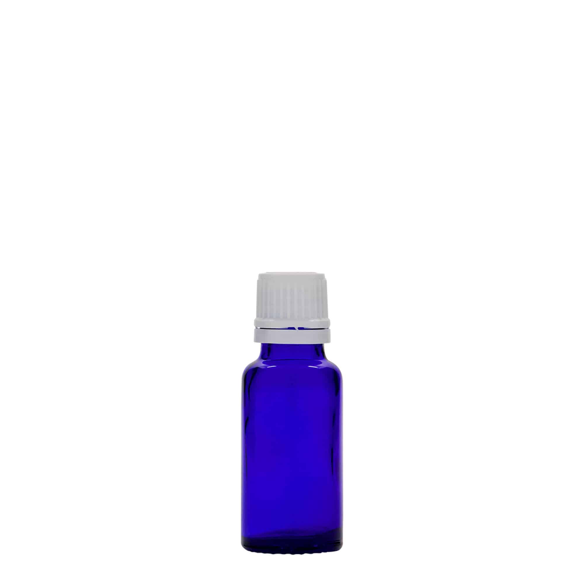 20 ml lääkepullo, lasia, kuninkaansininen, suuaukko: DIN 18