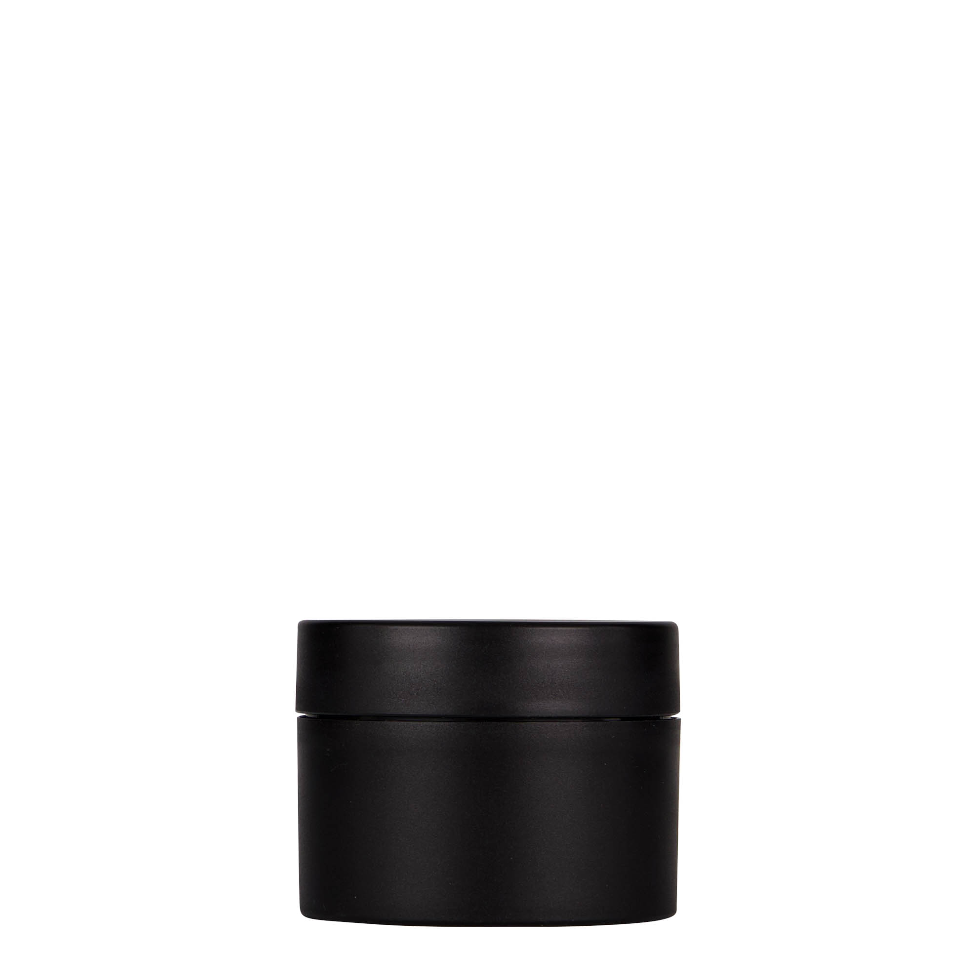 50 ml muovipurkki 'Antonella', PP, musta, suuaukko: ruuvikorkki