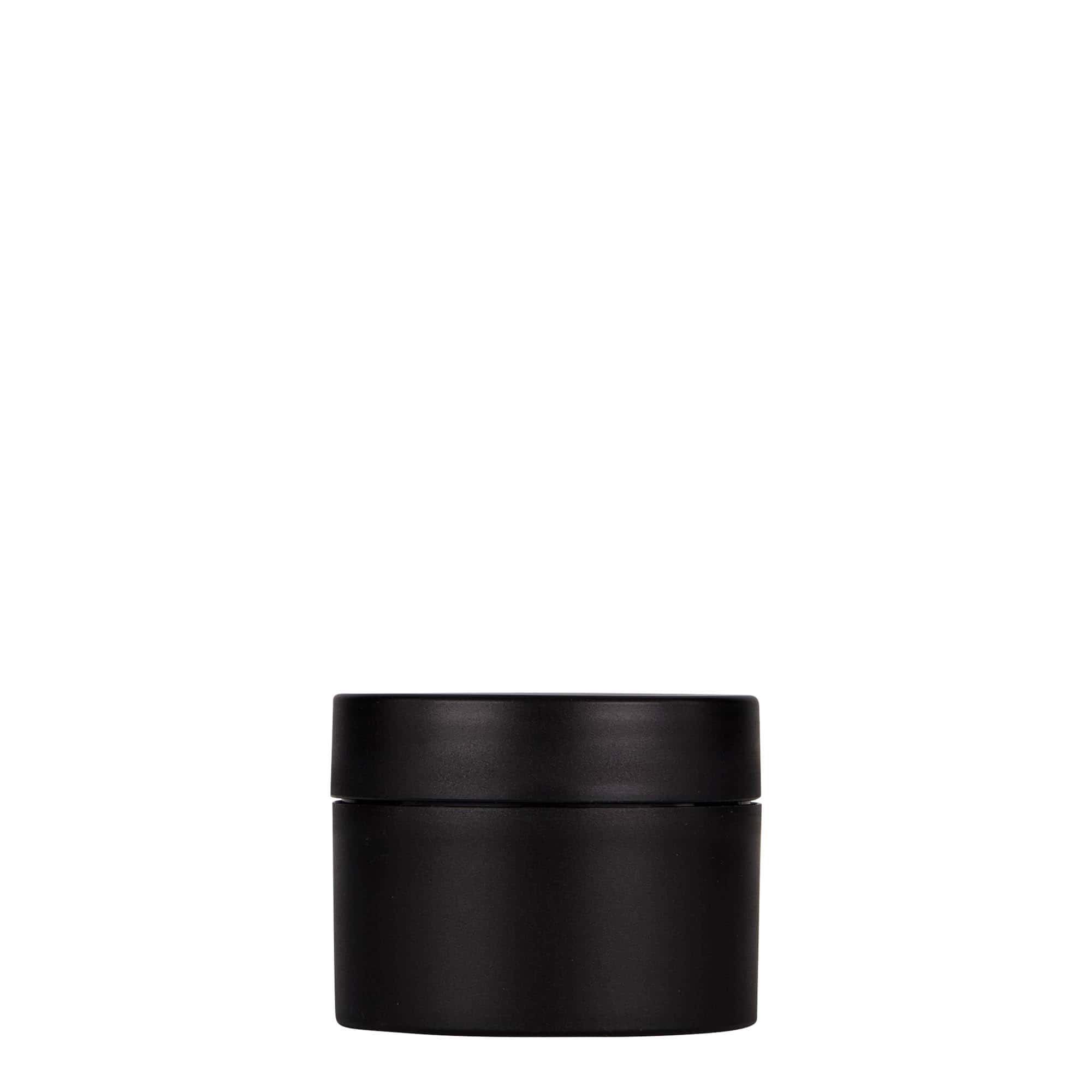 50 ml muovipurkki 'Antonella', PP, musta, suuaukko: ruuvikorkki