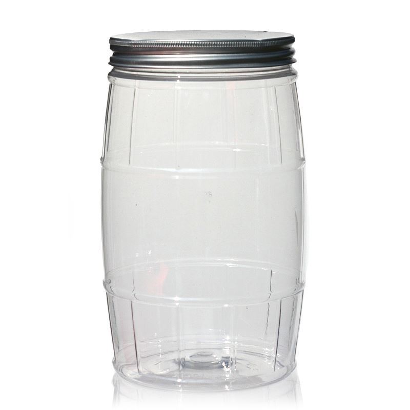 1500 ml PET-rasia 'Tynnyri', muovi, suu: 100/400 1500 ml PET-rasia 'Tynnyri', muovi, suu: 100/400