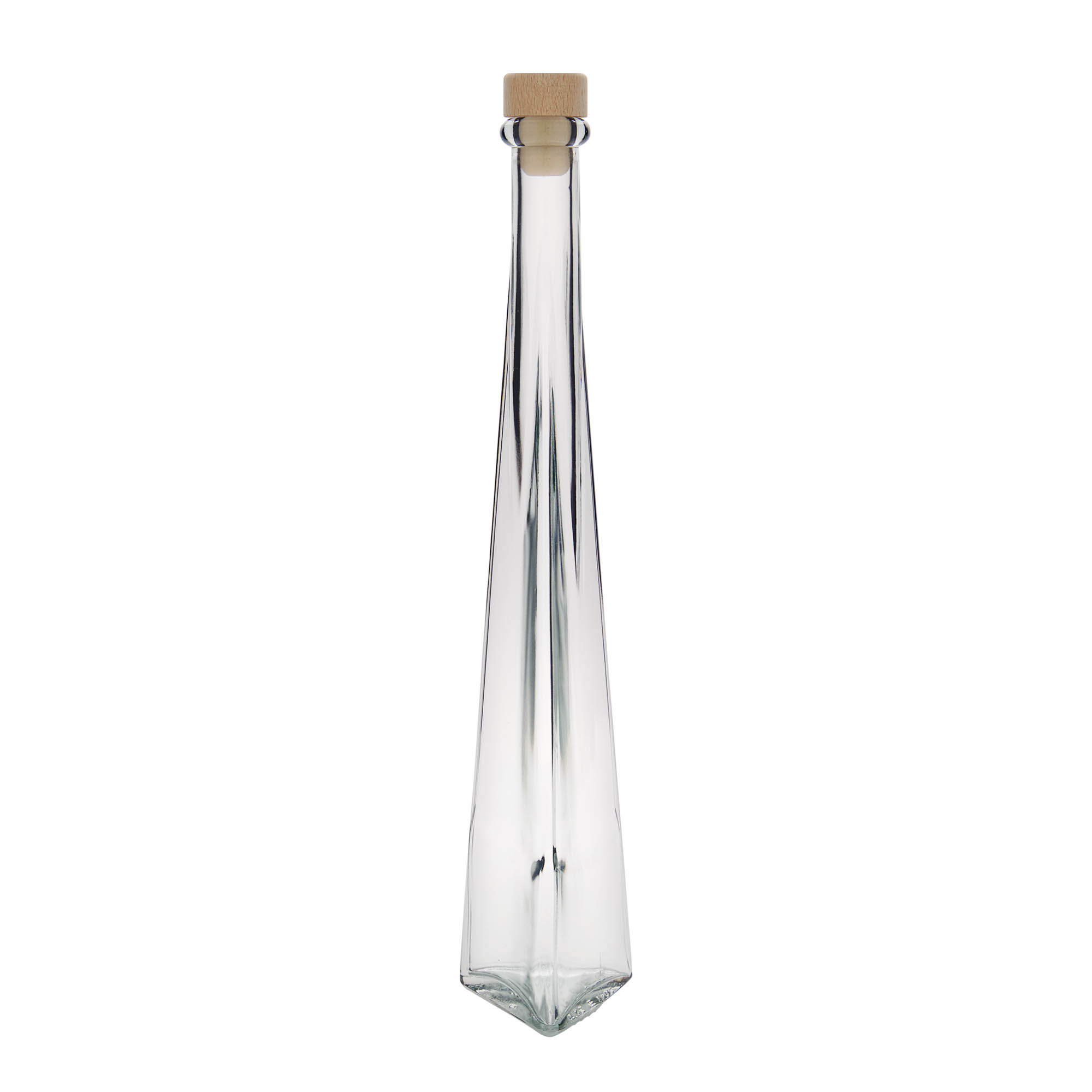 200 ml lasipullo ”Dama Triangolore”, kolmionmuotoinen, suuaukko: korkki