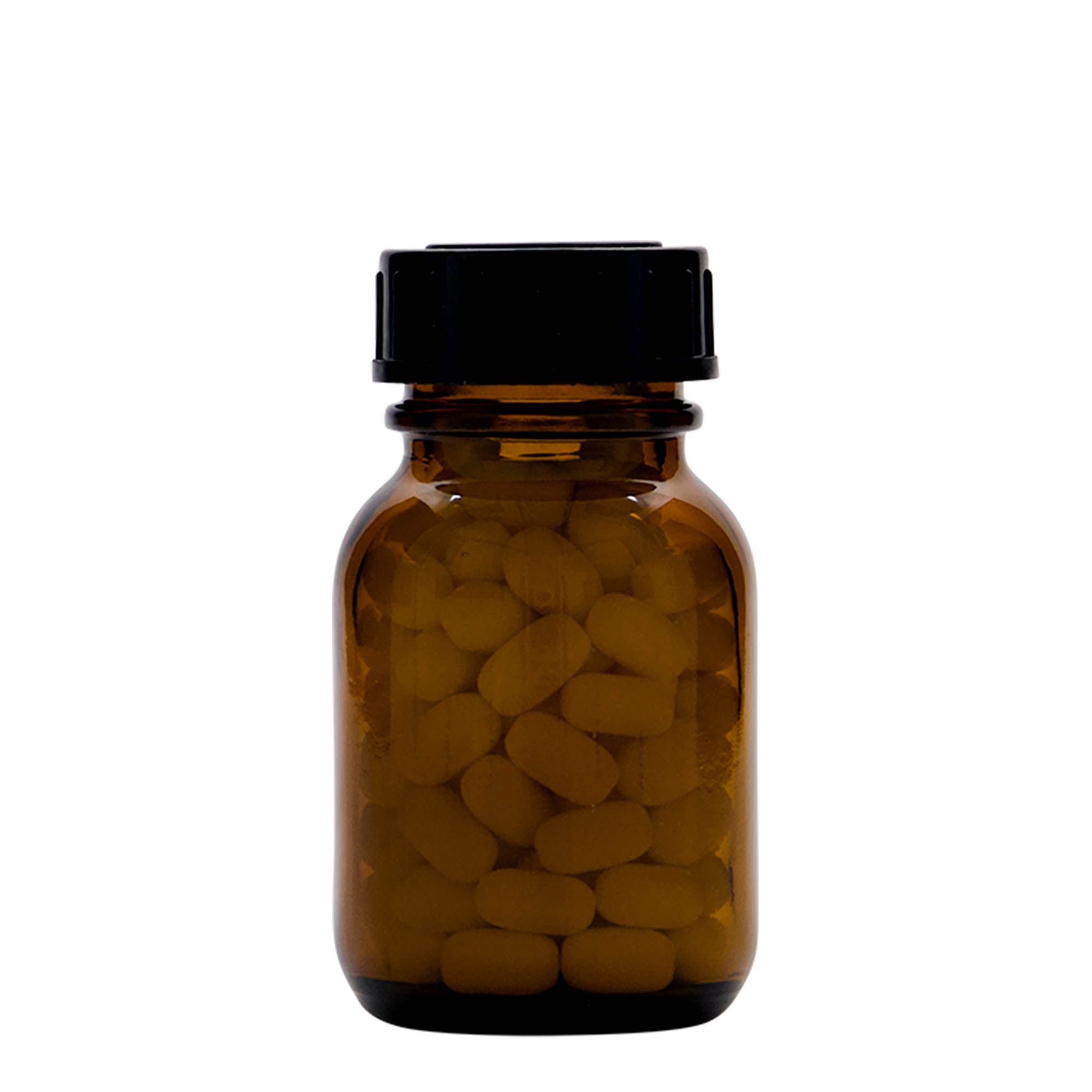 50 ml leveäkaulainen lasi, ruskea, suuaukko: DIN 32 50 ml leveäkaulainen lasi, ruskea, suuaukko: DIN 32