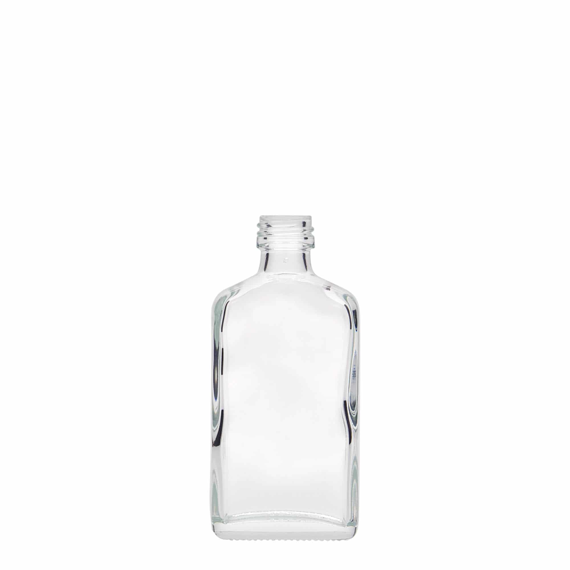 50 ml taskumatti, nelikulm., lasi, suu: PP 18 50 ml taskumatti, nelikulm., lasi, suu: PP 18