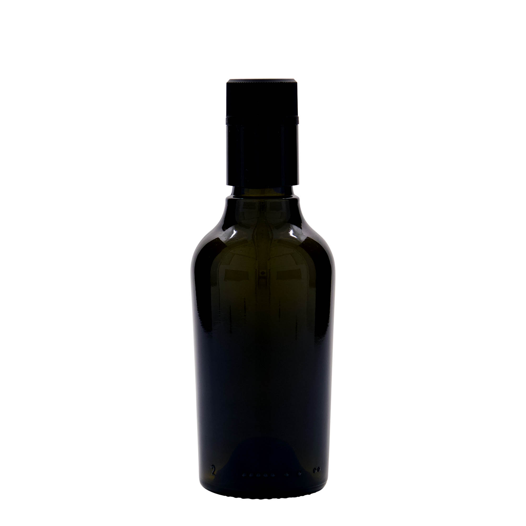 250 ml etikka-/öljypullo 'Oleum', lasia, antiikkivihreä, suuaukko: DOP
