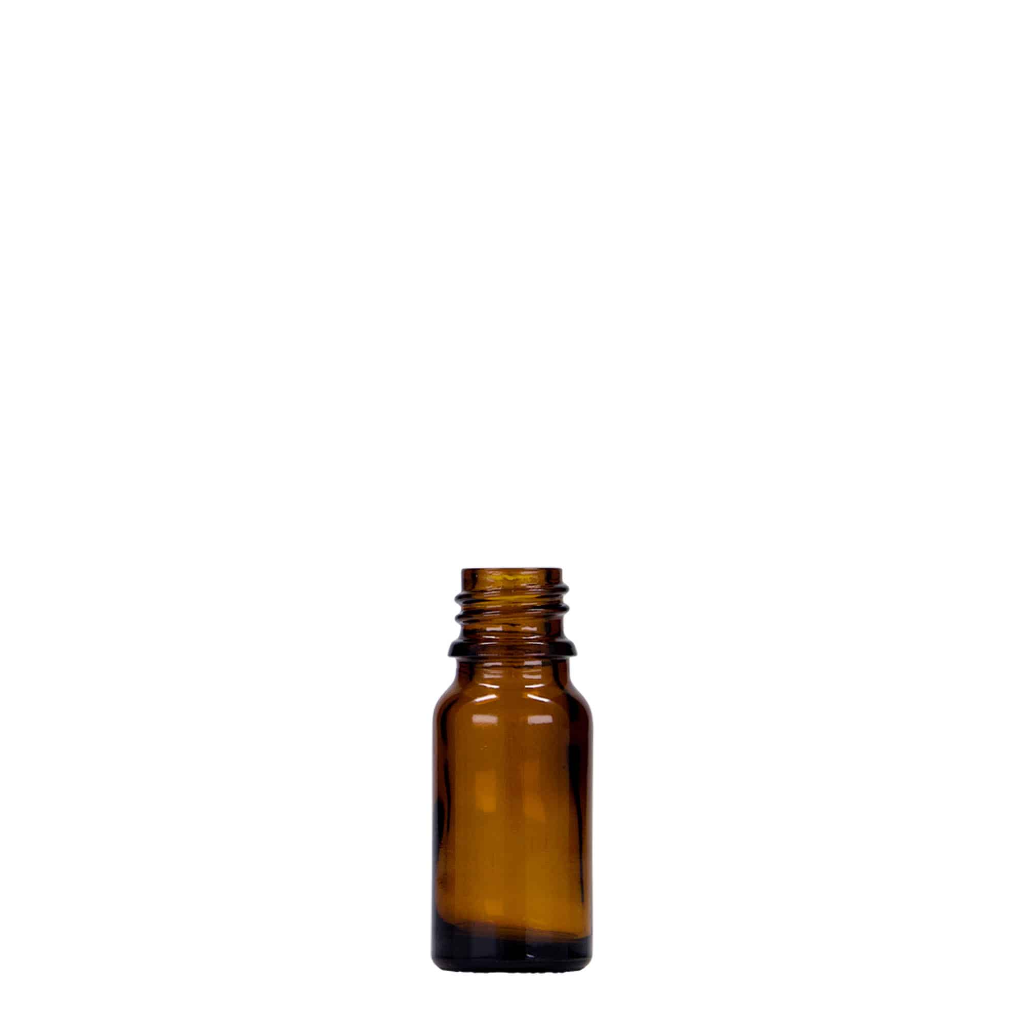 10 ml lääkepullo, lasi, ruskea, suu: DIN 18