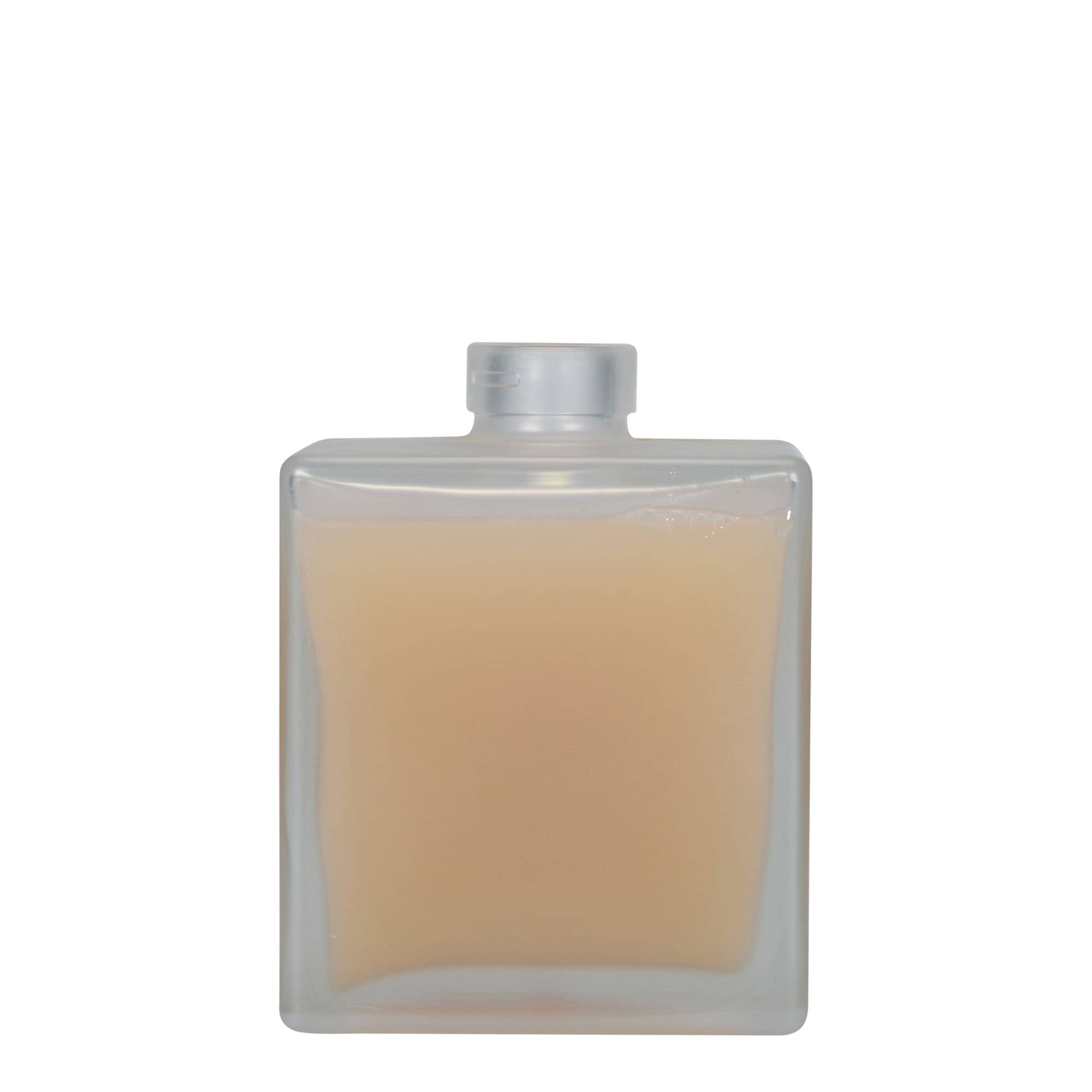 500 ml lasipullo 'Cube', neliö, huurrettu, suu: korkki