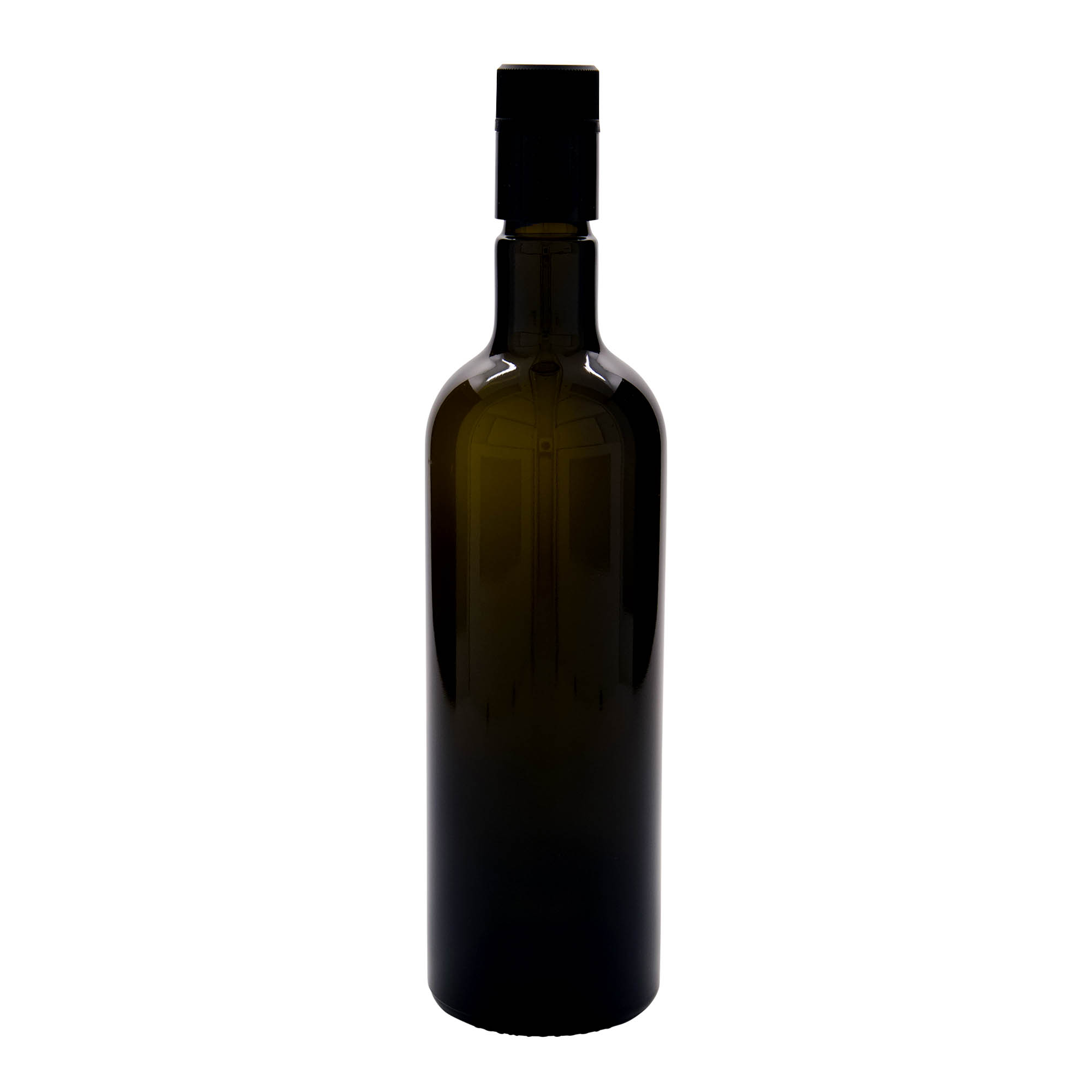 750 ml etikka-/öljypullo ”Willy New”, lasia, antiikkivihreä, suuaukko: DOP