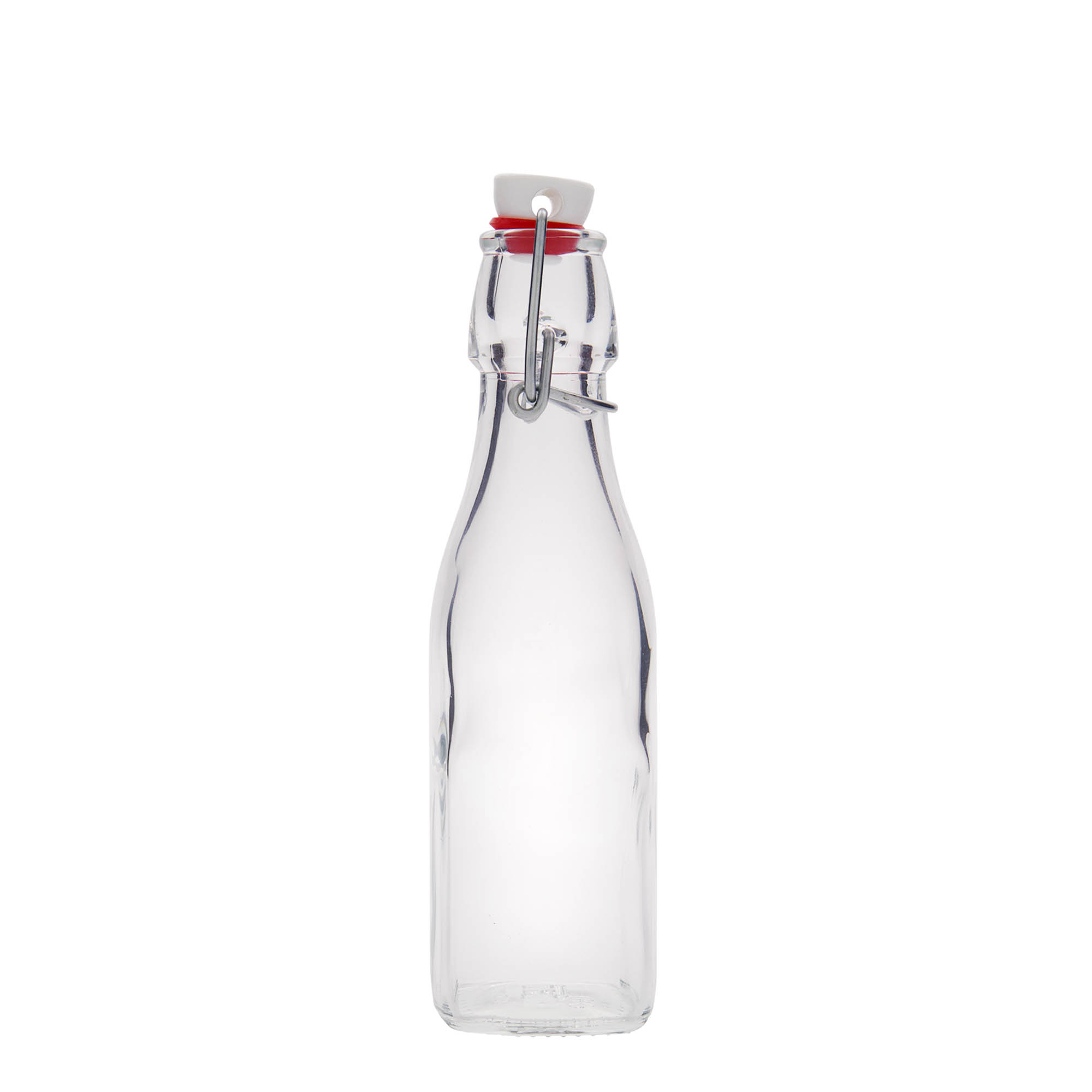 250 ml lasipullo 'Swing, neliö, suuaukko: lukituslenkki 250 ml lasipullo 'Swing, neliö, suuaukko: lukituslenkki