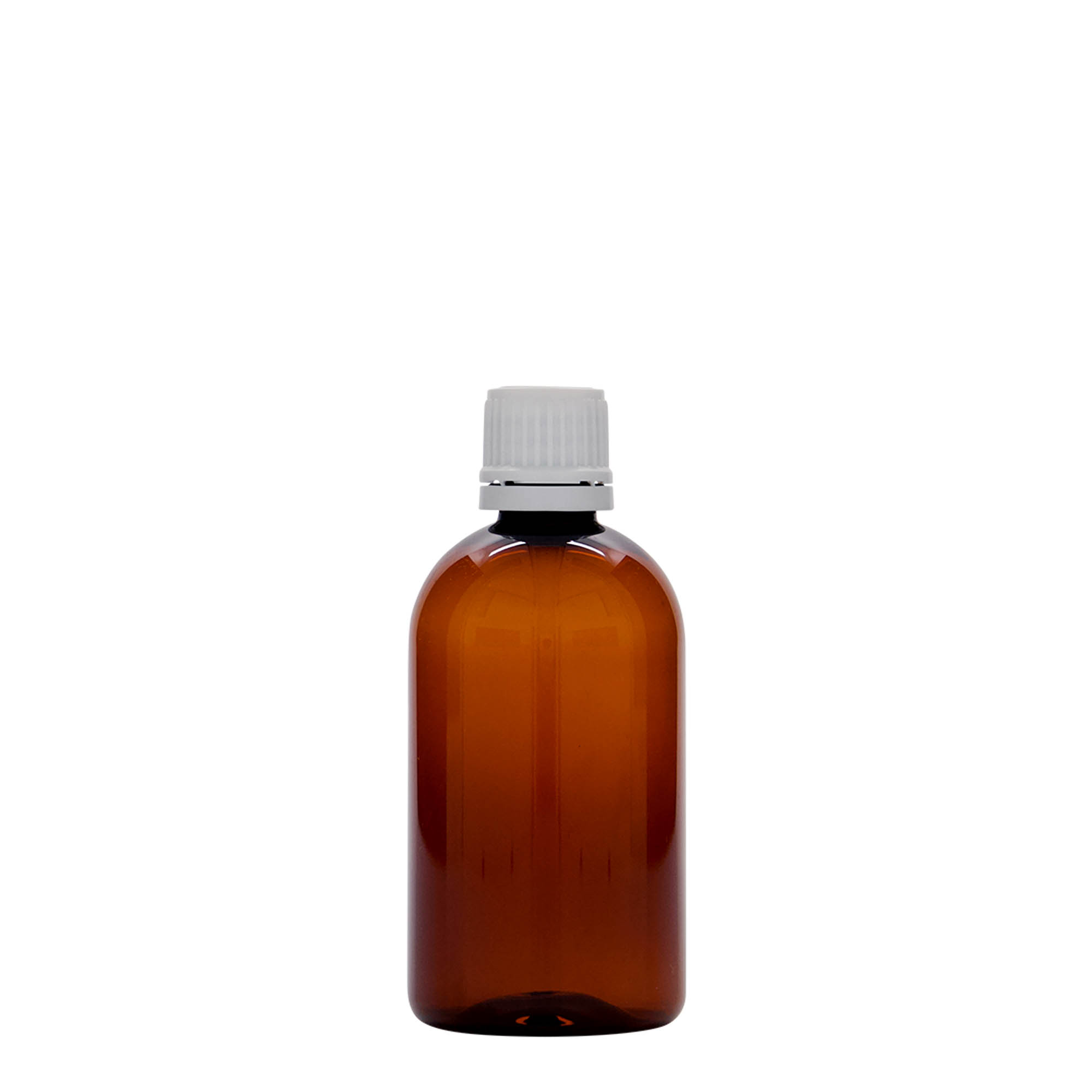 100 ml PET-lääkepullo 'Easy Living', ruskea, muovi, suuaukko: DIN 18