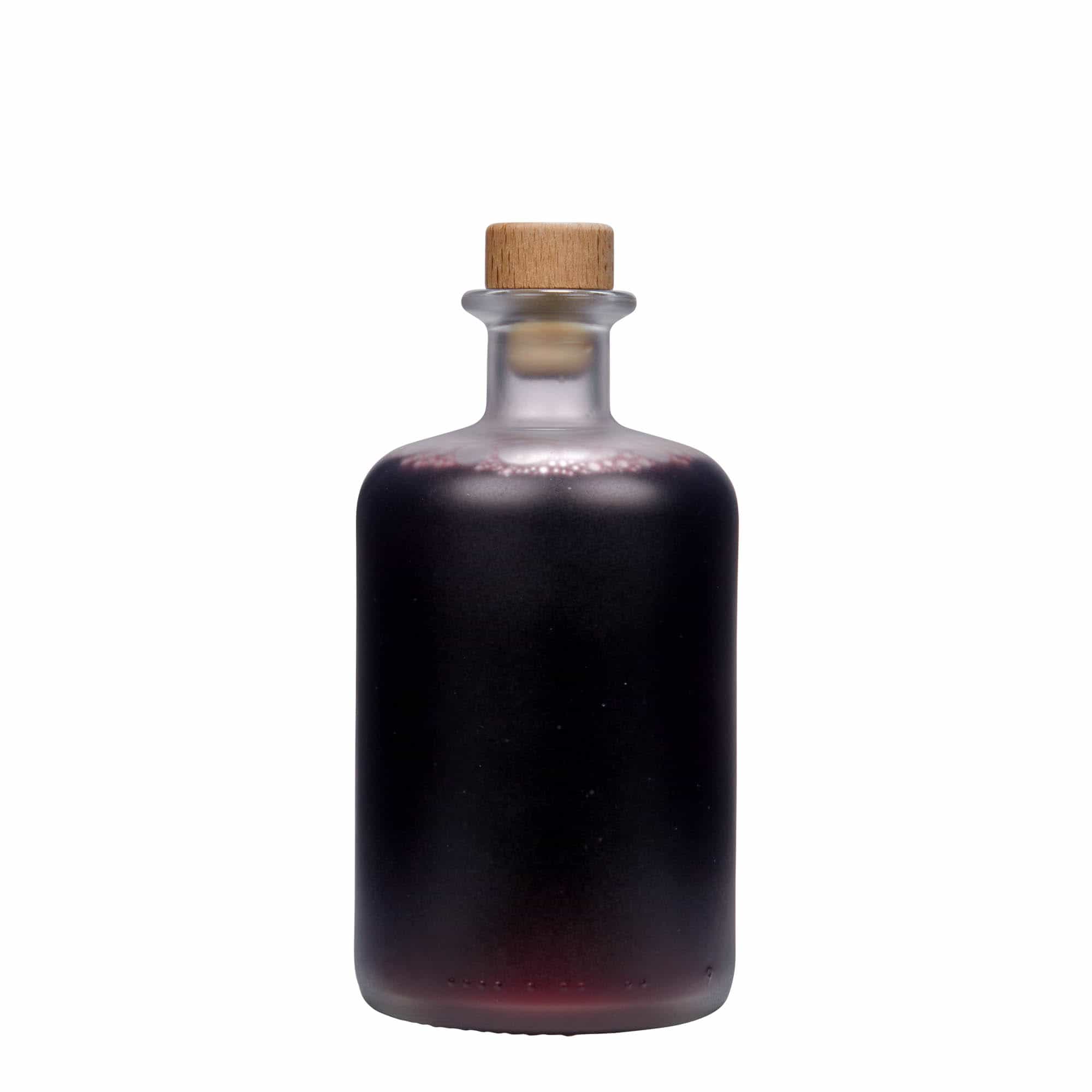 500 ml apteekkarin lasipullo, huurrettu, suu: korkki