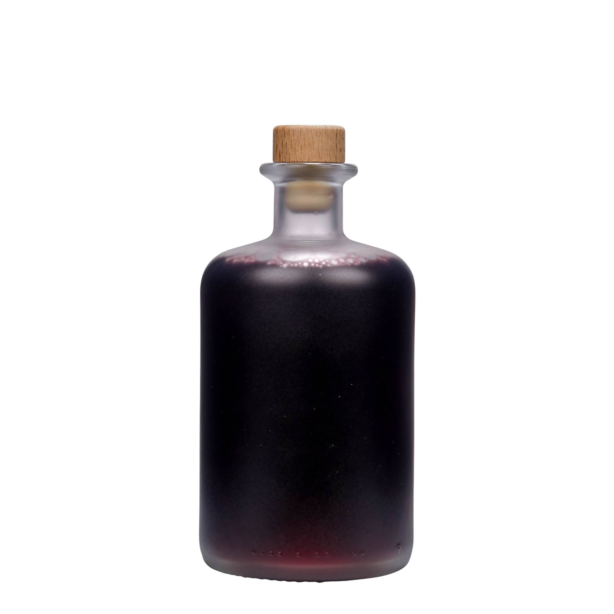 500 ml lasipullo apteekkarille, jäähdytetty, suuaukko: korkki
