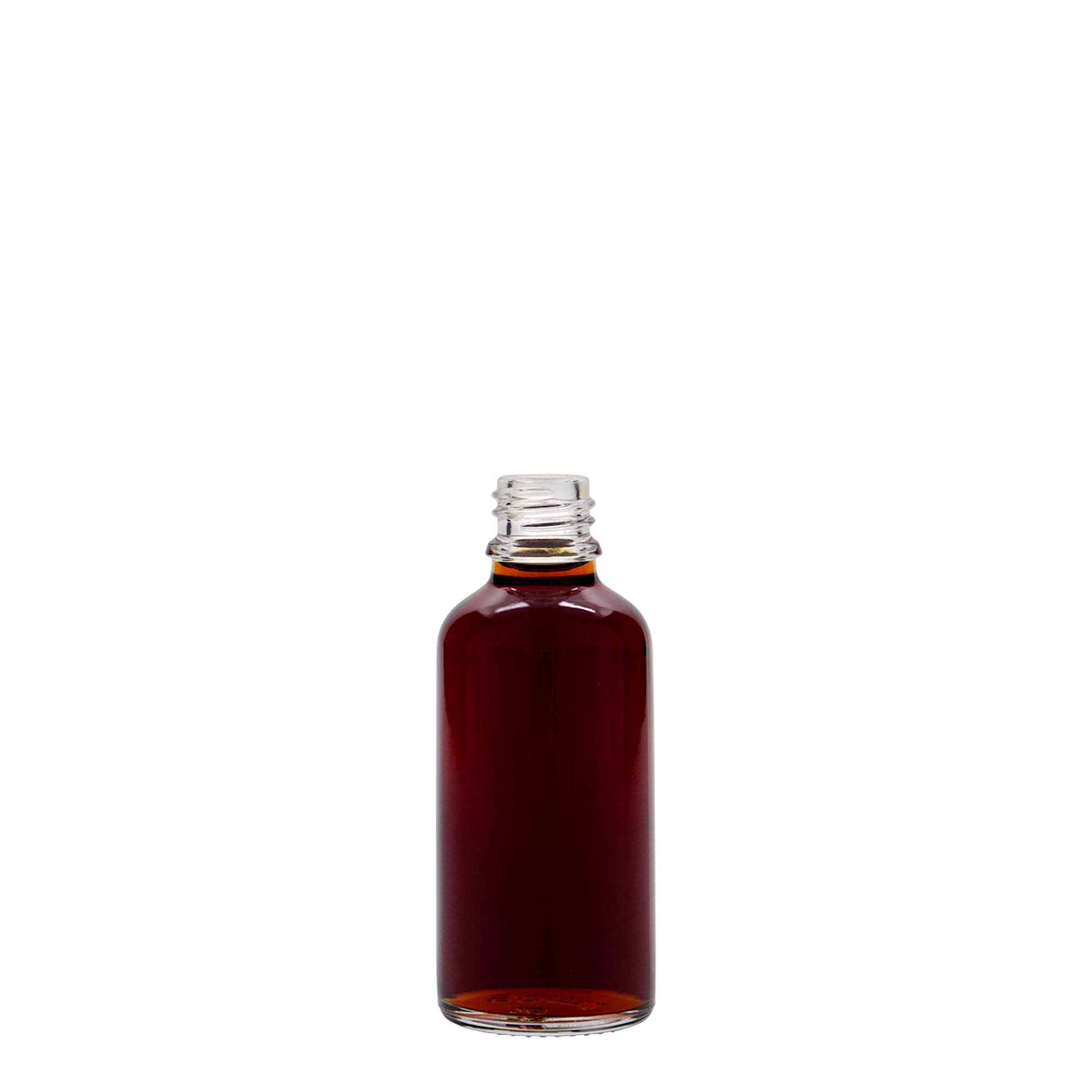 50 ml lääkepullo, lasi, suu: DIN 18