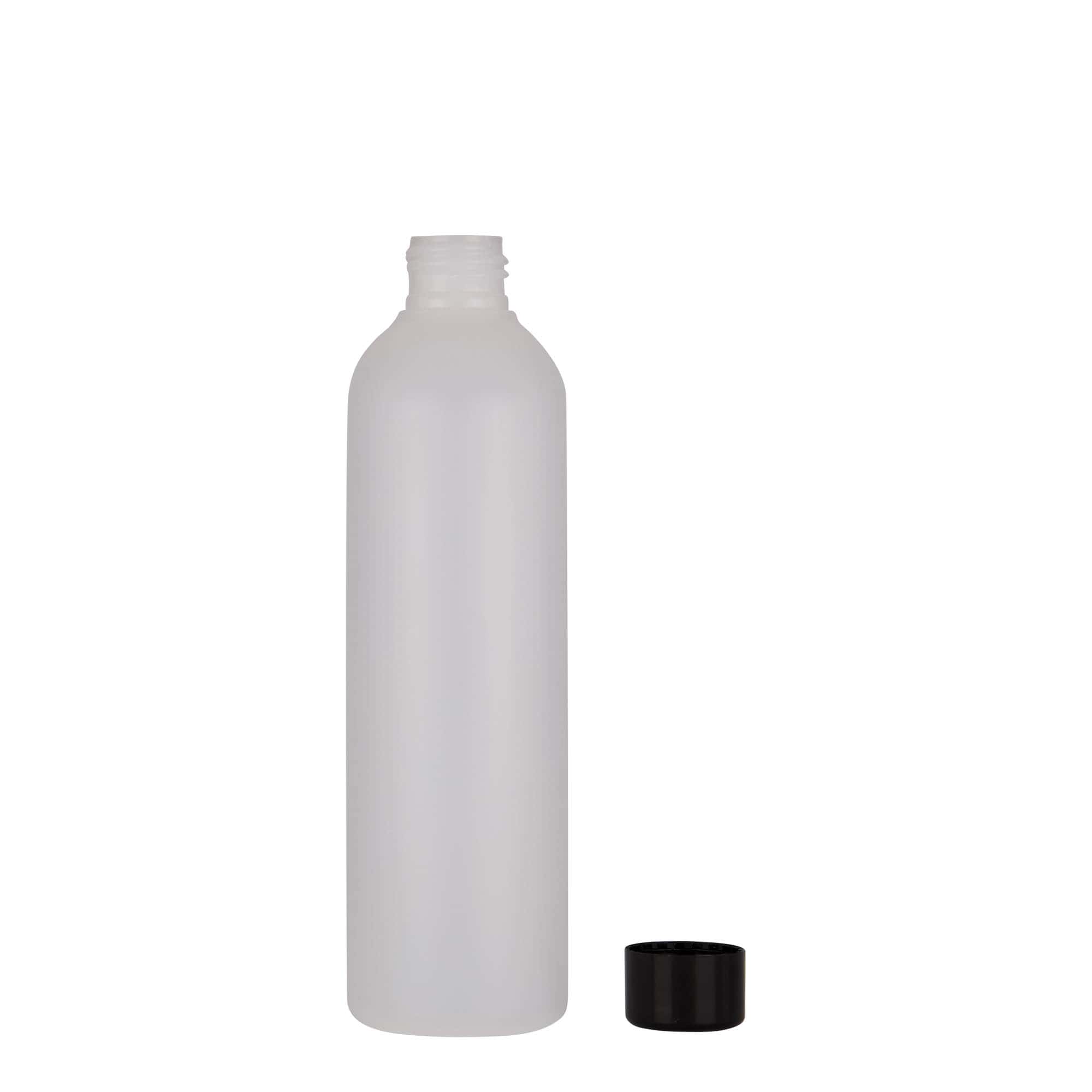 250 ml muovipullo ”Tuffy”, HDPE, luonnonvärinen, suuaukko: 24/410
