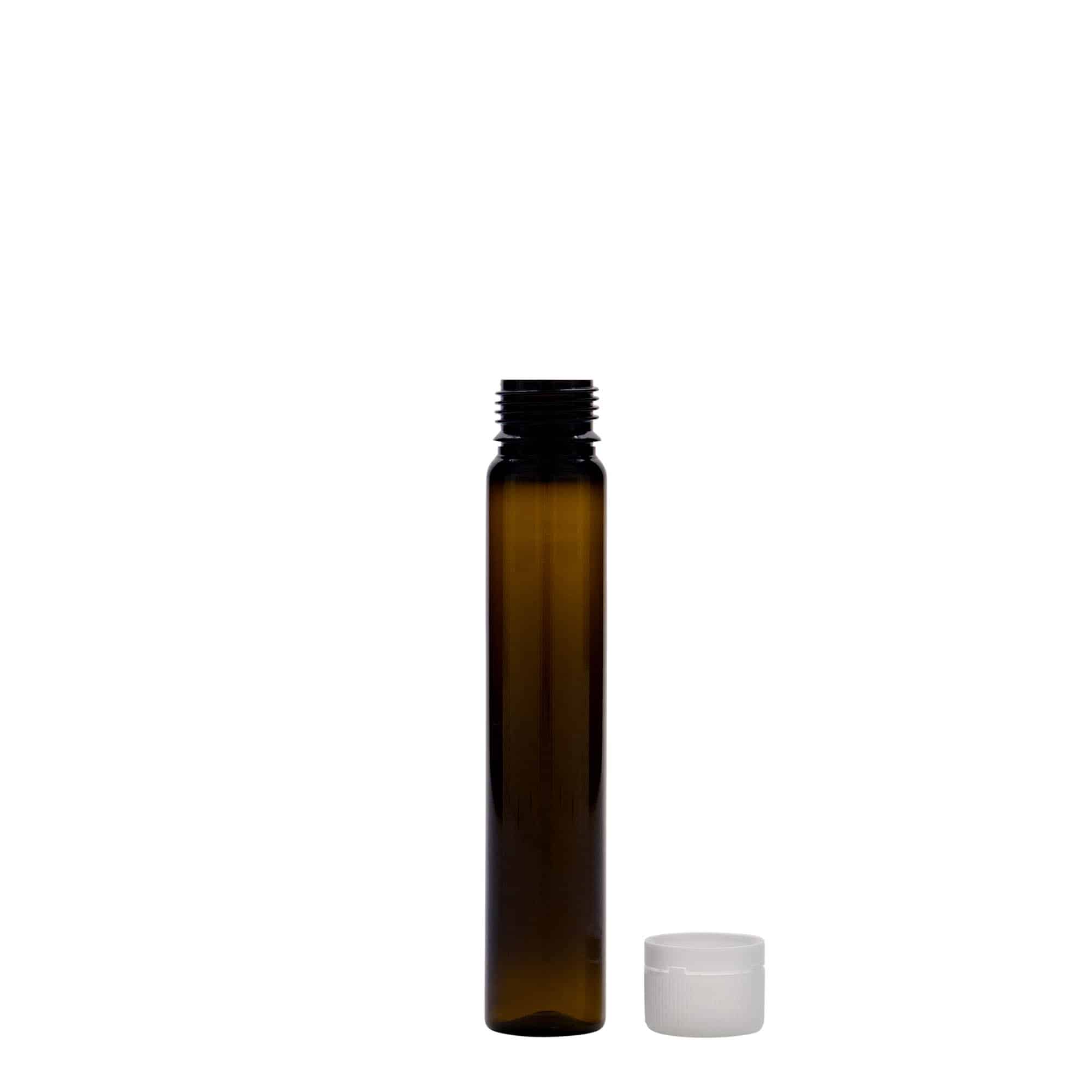 25 ml PET-putki, muovi, ruskea, suuaukko: ruuvikorkki