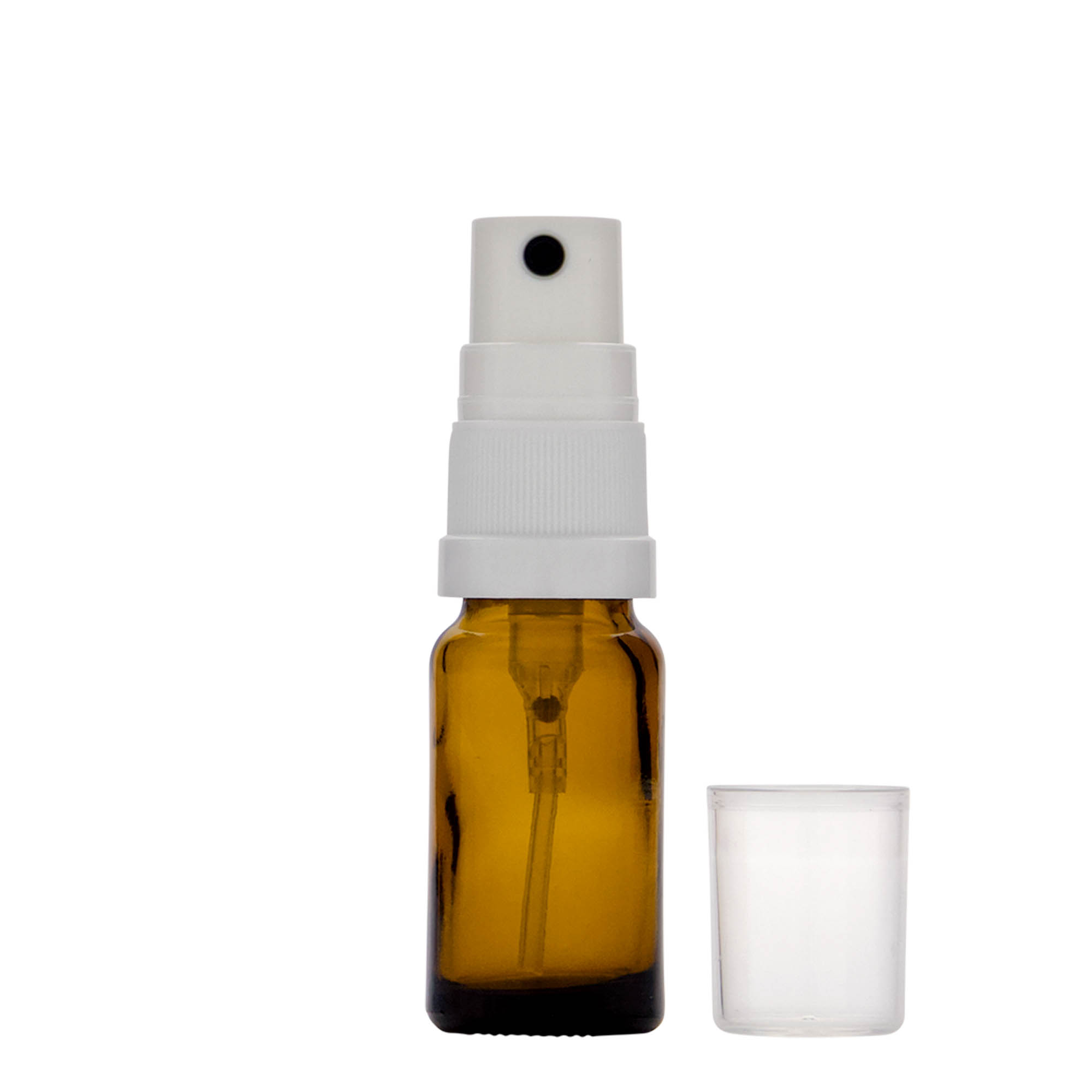 10 ml suihkepullo lääke, lasia, ruskea, suuaukko: DIN 18