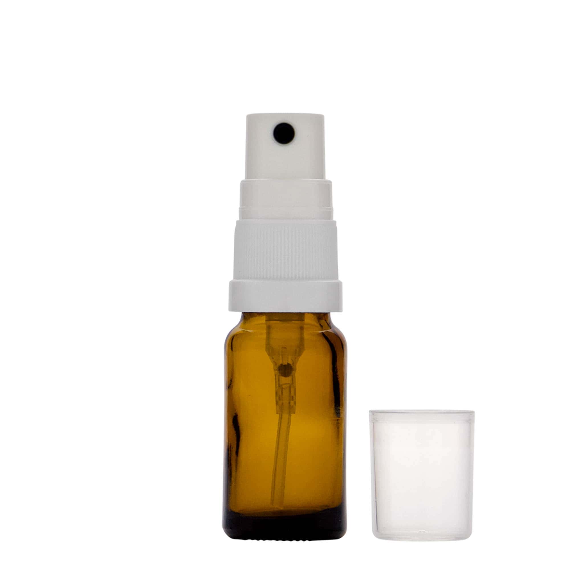 10 ml suihkepullo lääke, lasia, ruskea, suuaukko: DIN 18